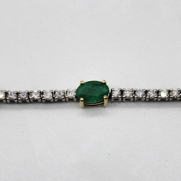 Emerald & Diamond Tennis Bracelet | 3.55ctw, 1.00ctw | 7