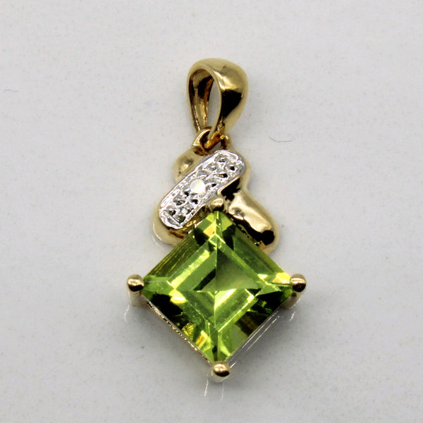 Peridot & Diamond Pendant | 1.10ct, 0.01ct |