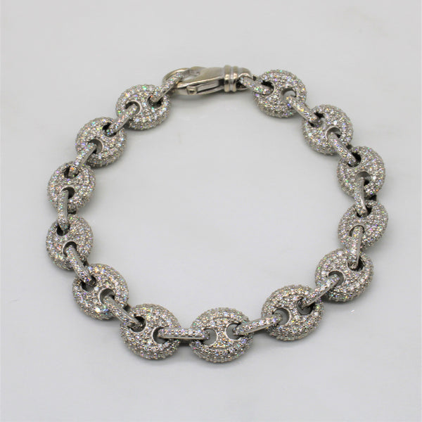Diamond Encrusted Gucci Link Bracelet | 10.00ctw | 8.5