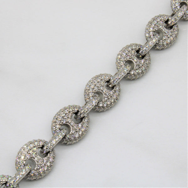 Diamond Encrusted Gucci Link Bracelet | 10.00ctw | 8.5