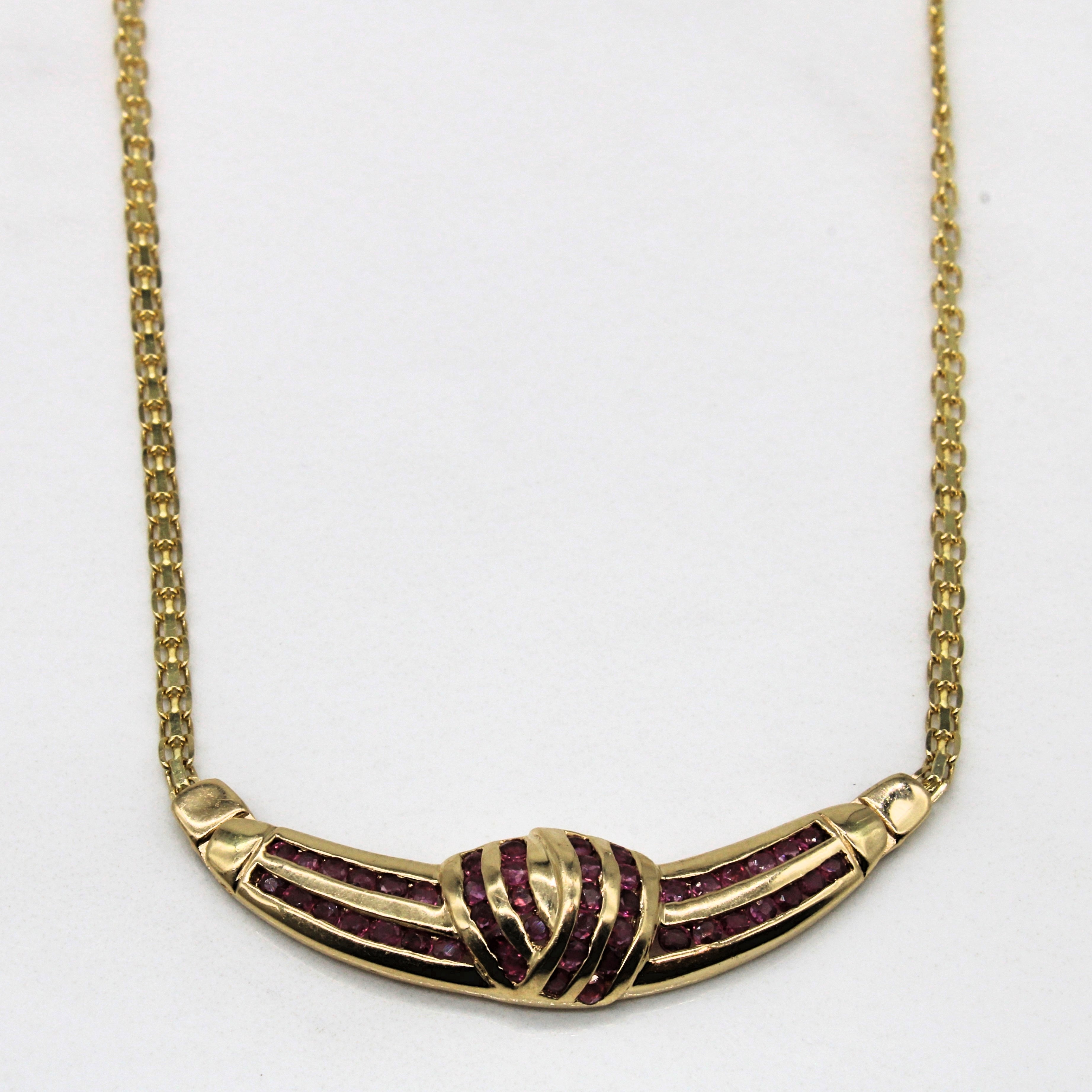 Ruby Scoop Necklace | 0.70ctw | 18" |