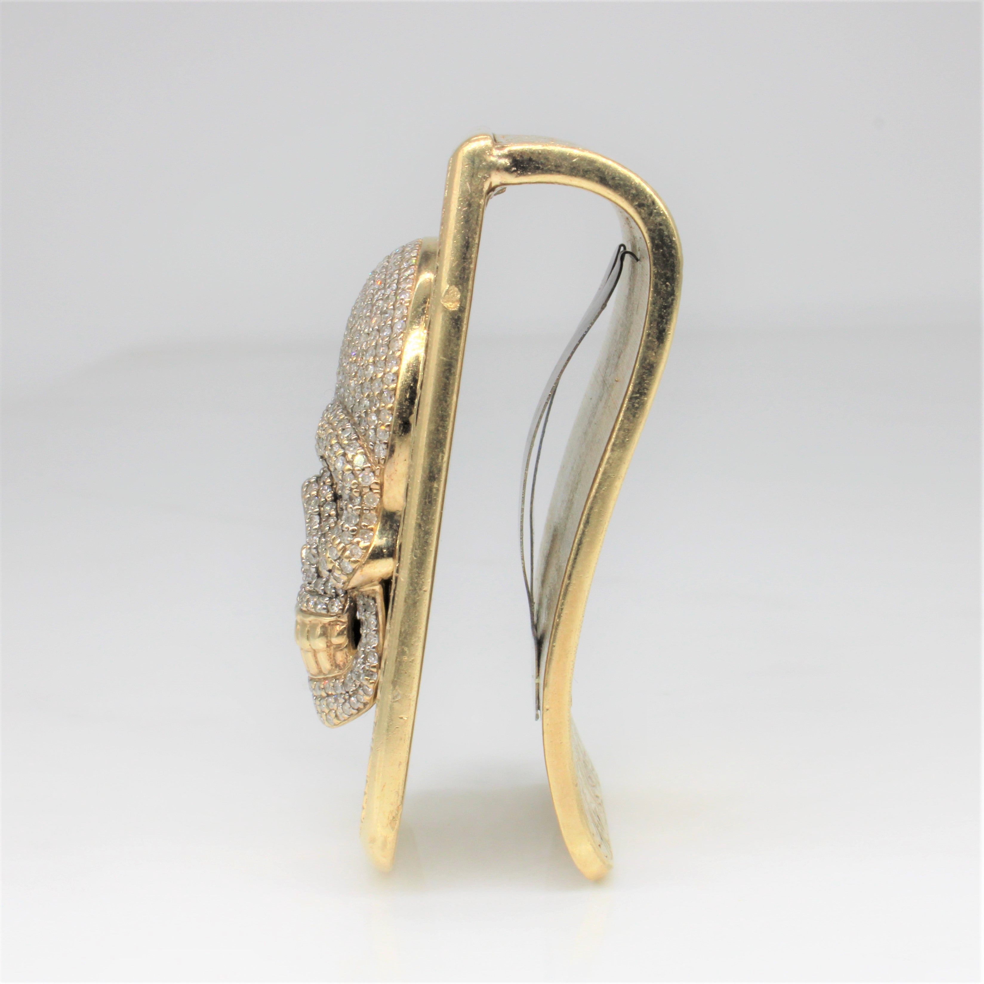 Pince à billets tête de mort en diamants blancs et noirs | 1,52 ct | 