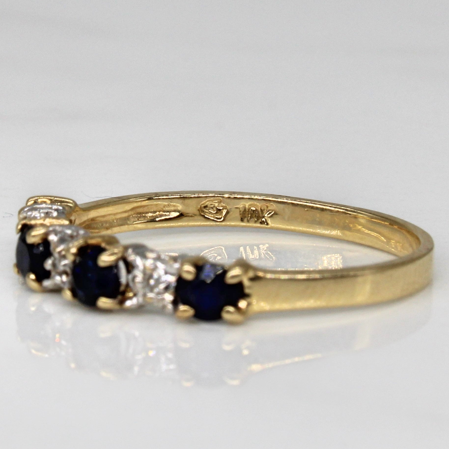 Sapphire & Diamond Bar Ring | 0.32ctw, 0.01ctw | SZ 6.25 |