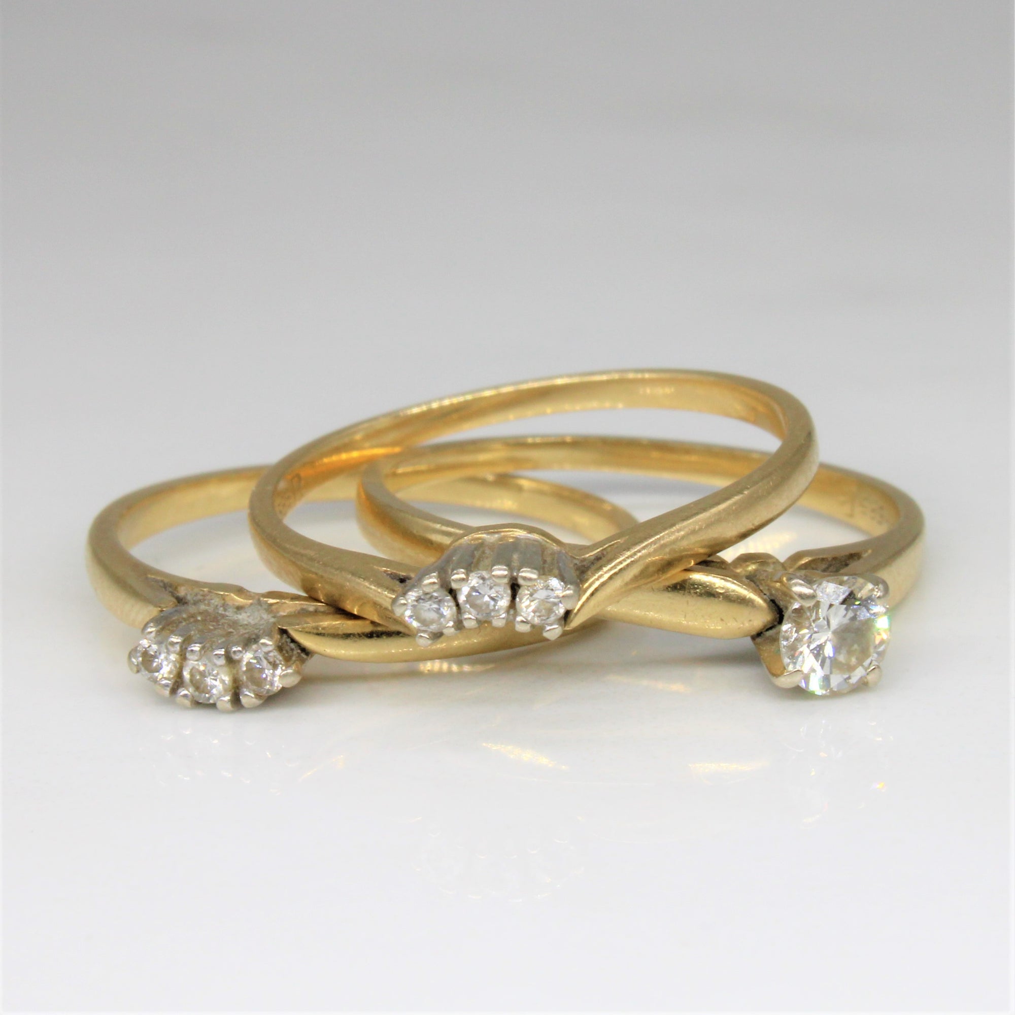 Three Ring Diamond Wedding Set | 0.33ctw | SZ 6.5 |