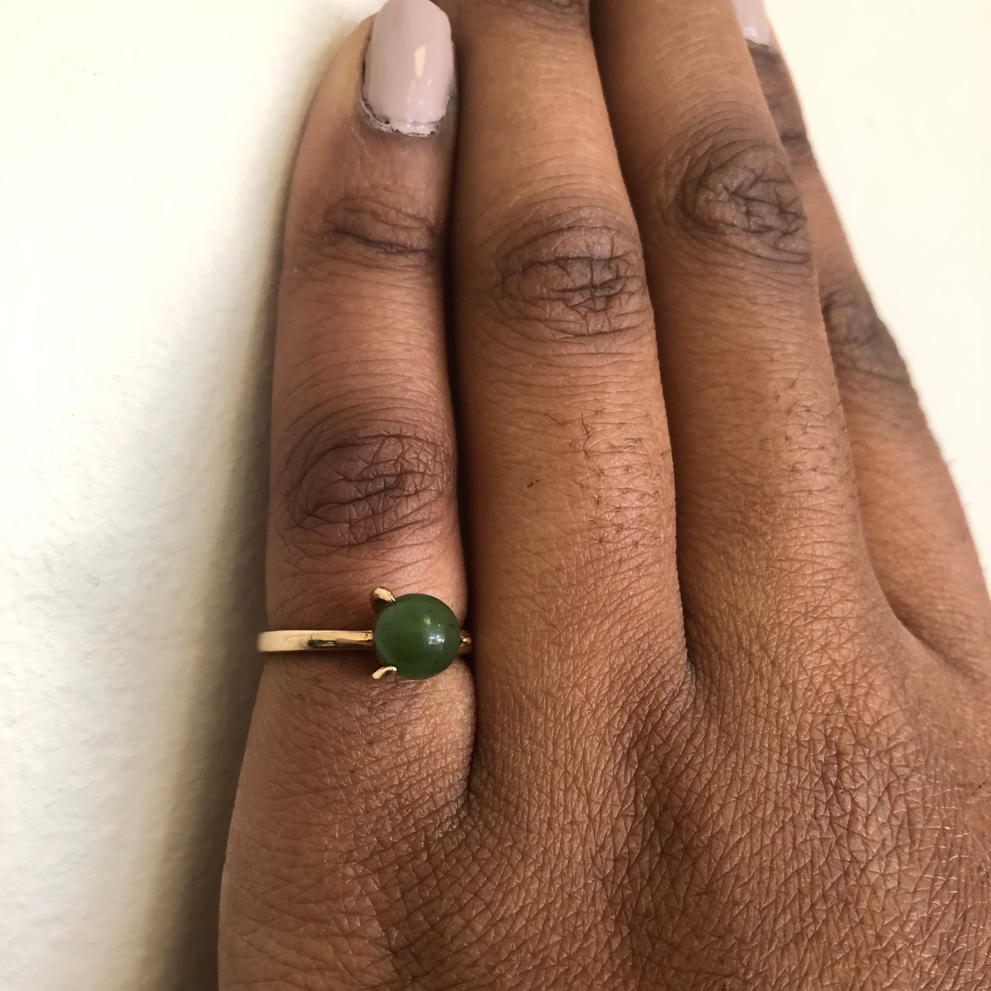 Solitaire Nephrite Bypass Ring | 2.50ct | SZ 5.5 |