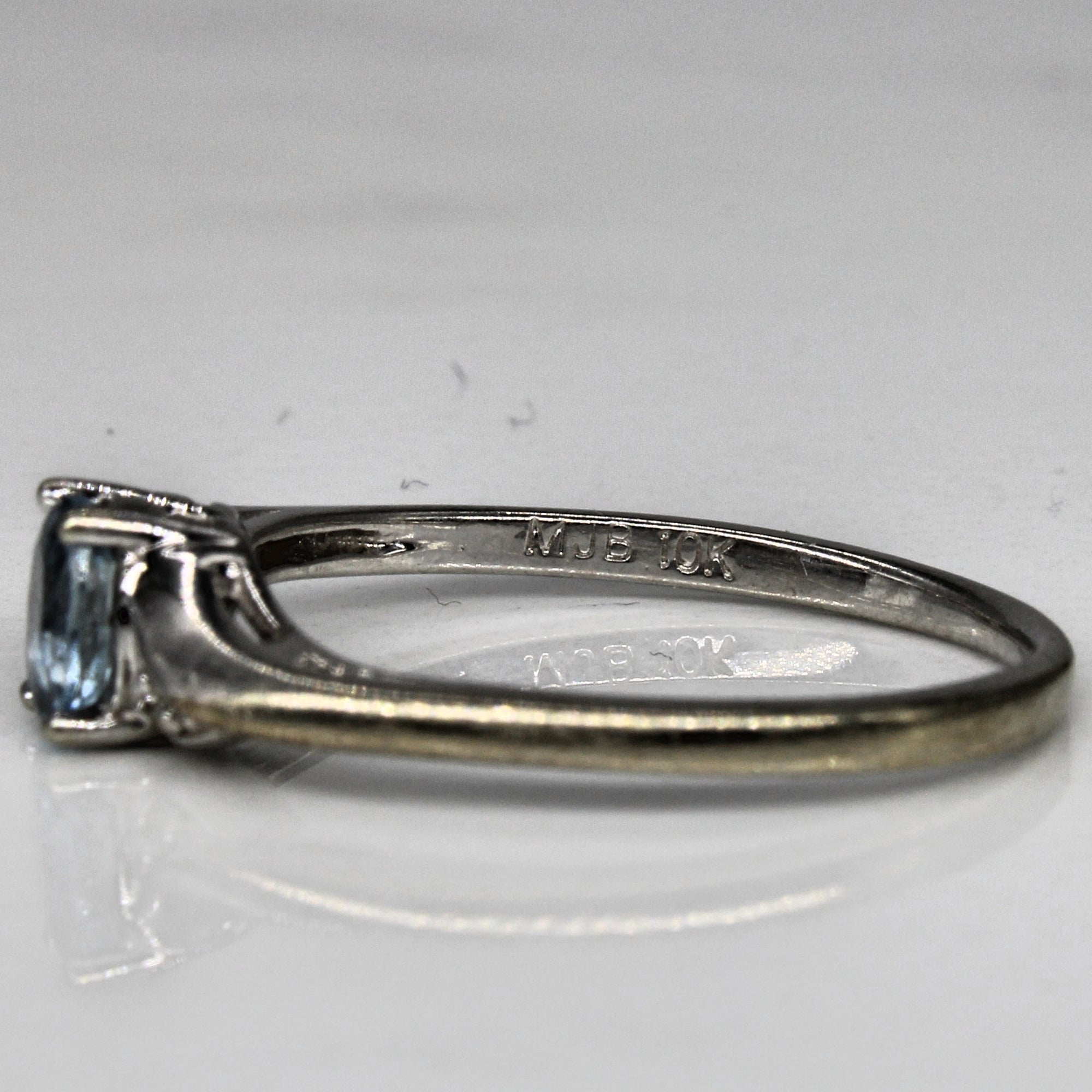 Petite Aquamarine & Diamond Ring | 0.24ct, 0.01ctw | SZ 6.5 |