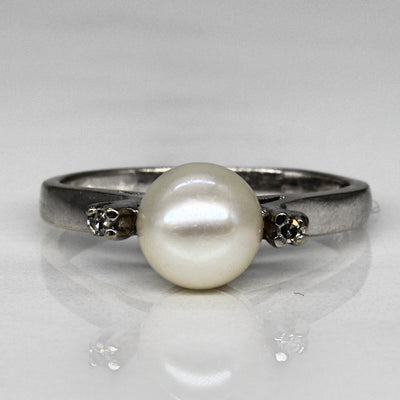 Pearl & Diamond Ring | 0.02ctw | SZ 5.5 |
