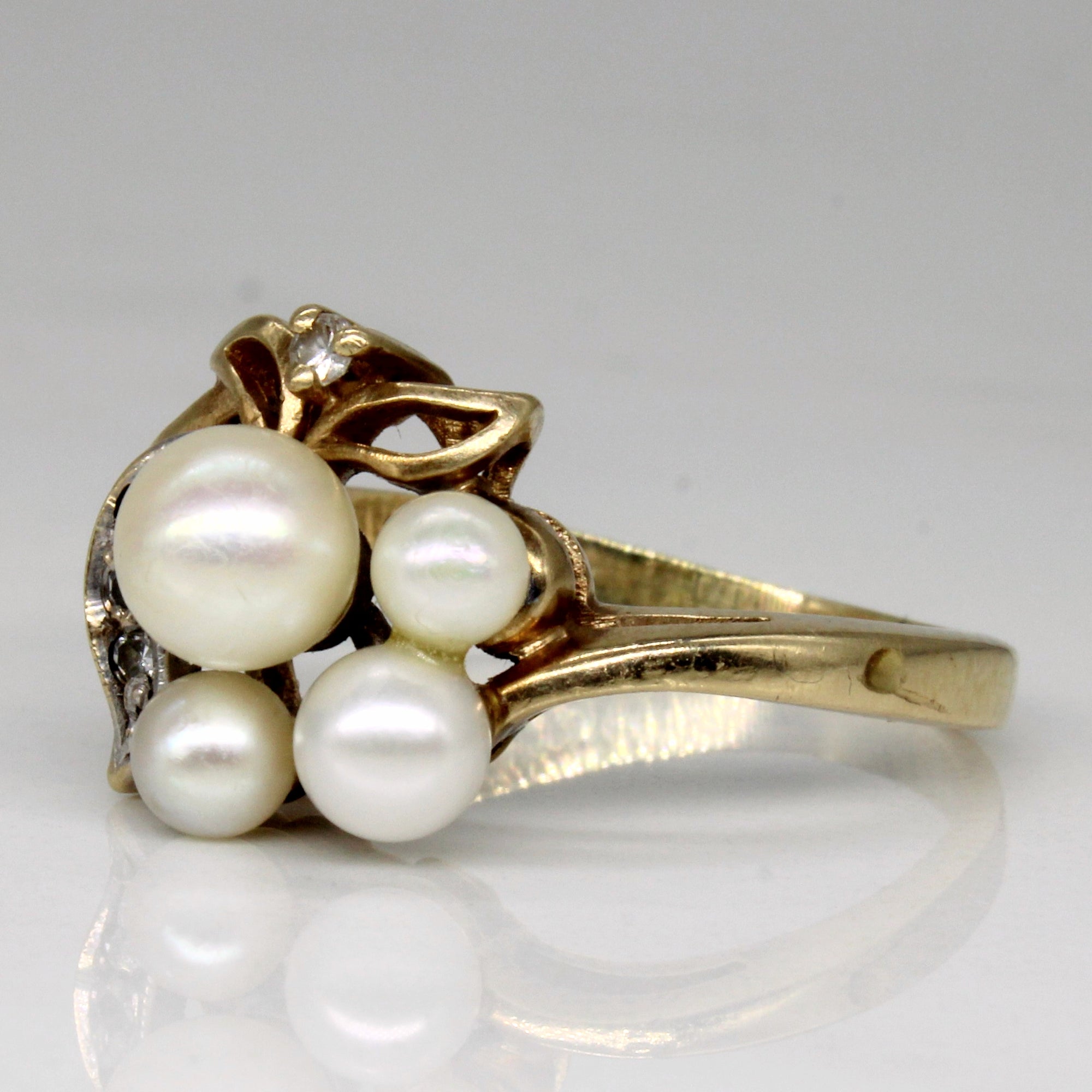 Pearl cluster sale ring