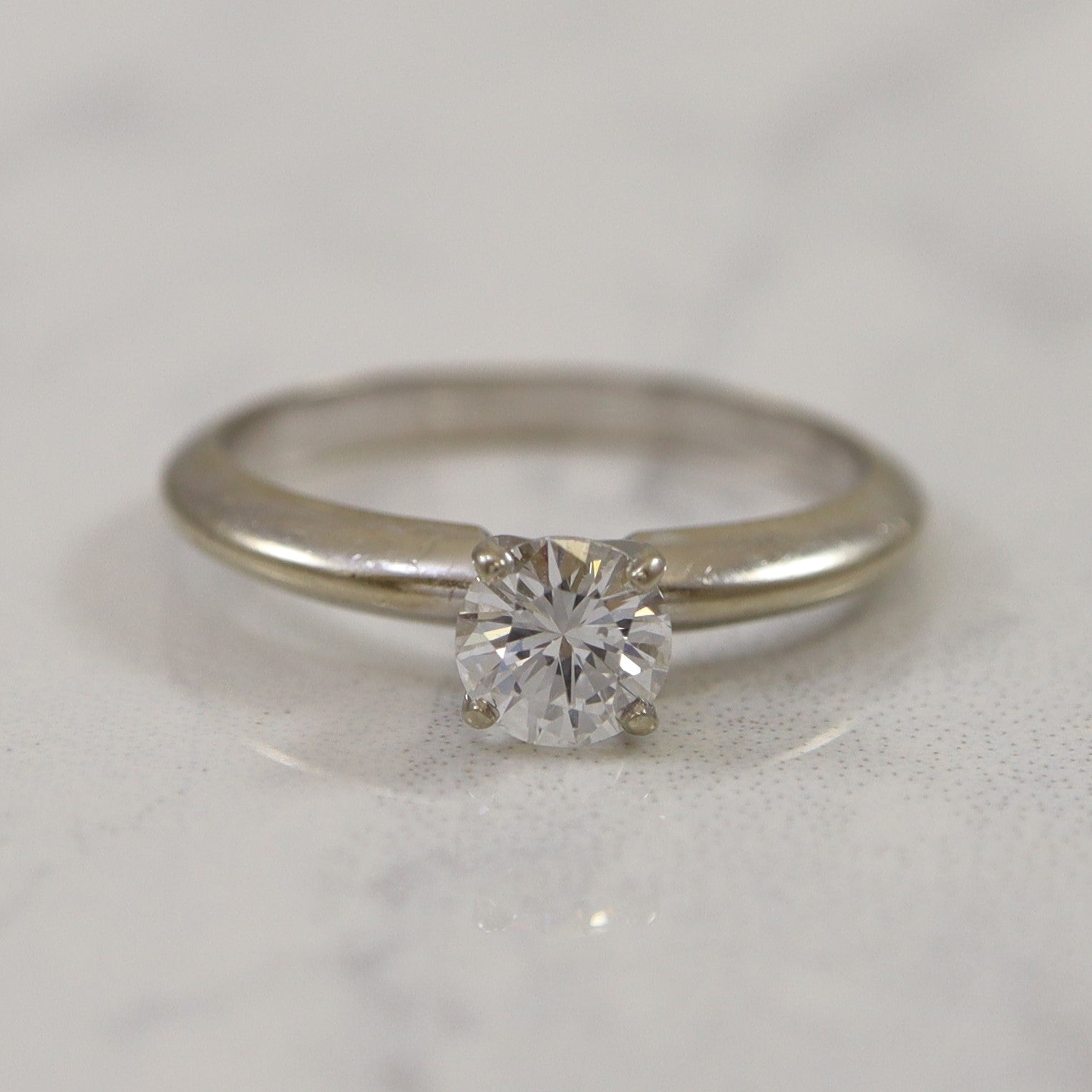 Knife Edge Solitaire Diamond Ring | 0.48ct | SZ 6.5 |