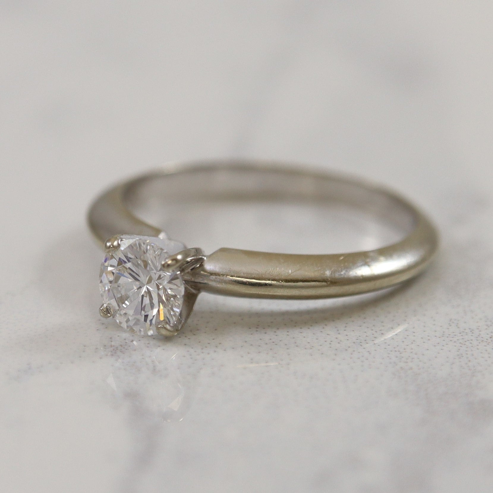 Knife Edge Solitaire Diamond Ring | 0.48ct | SZ 6.5 |