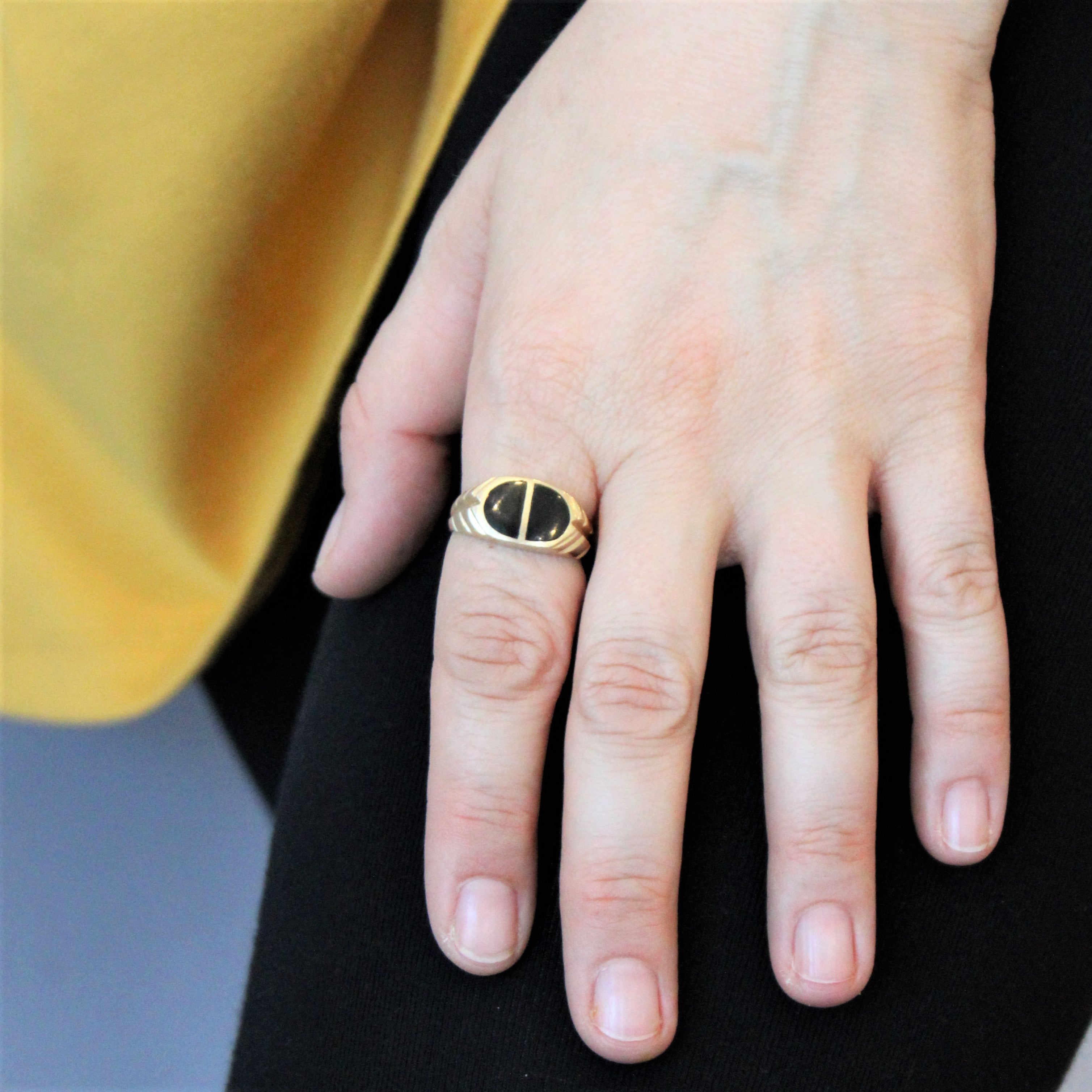 Black Onyx Inlay Ring | 1.00ctw | SZ 9.25 |