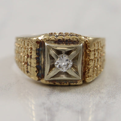 Textured Diamond Tapered Ring | 0.18ct | SZ 9 |
