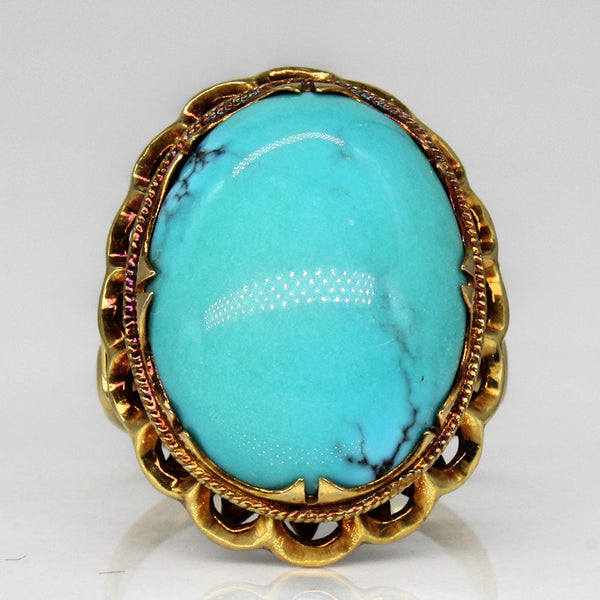 Turquoise Cocktail Ring | 12.20ct | SZ 5.75 |