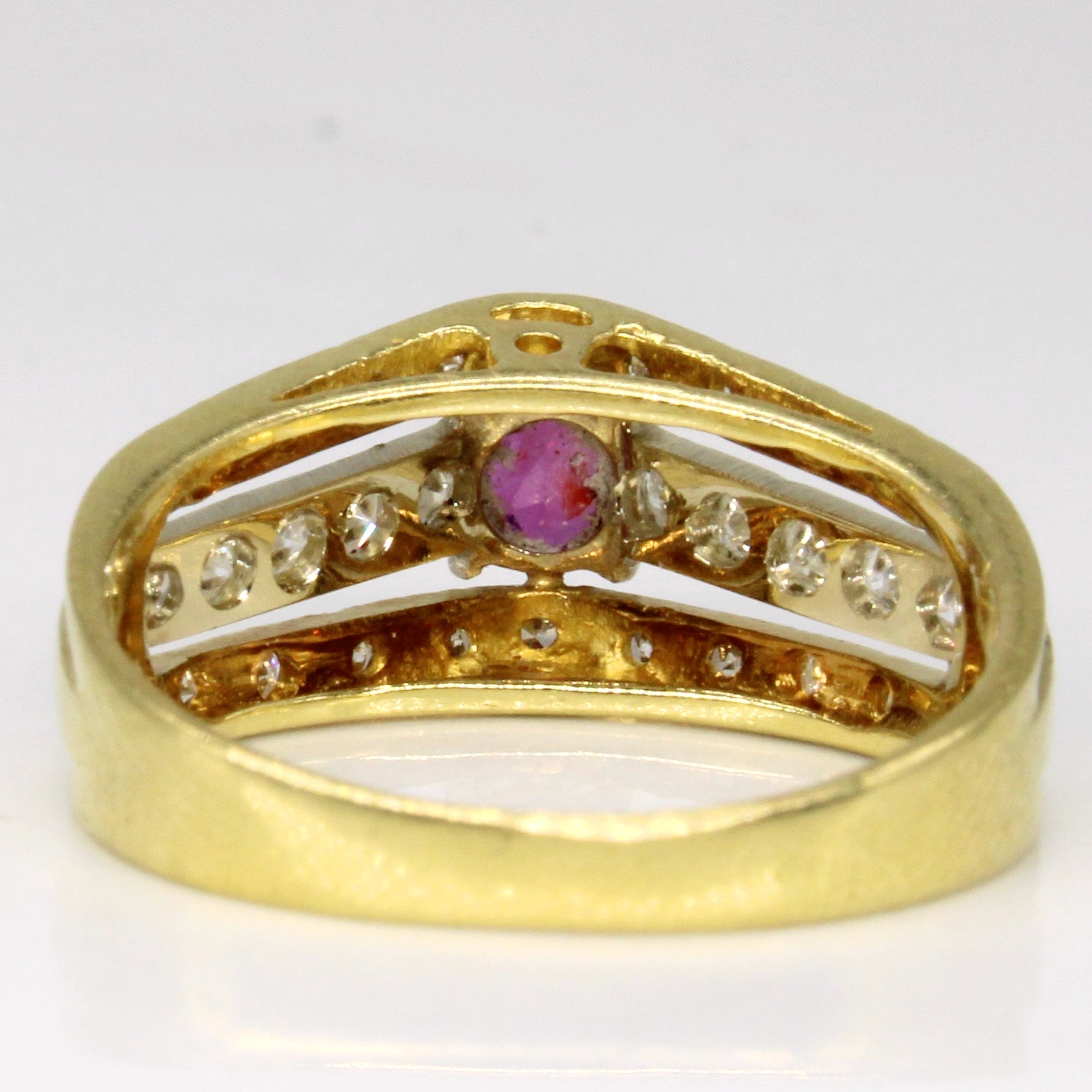 Ruby & Diamond High Set Ring | 0.33ct, 0.24ctw | SZ 6 |