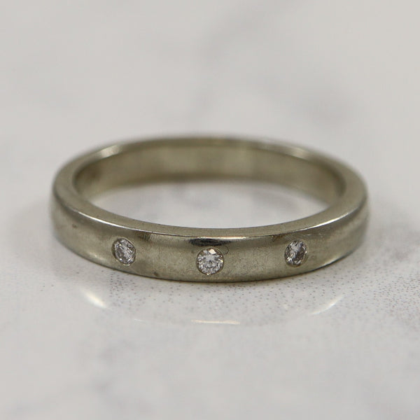 Flush Set Three Stone Diamond Band | 0.06ctw | SZ 7.25 |