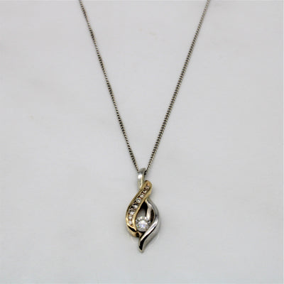 Two Tone Diamond Bypass Necklace | 0.28ctw | 18