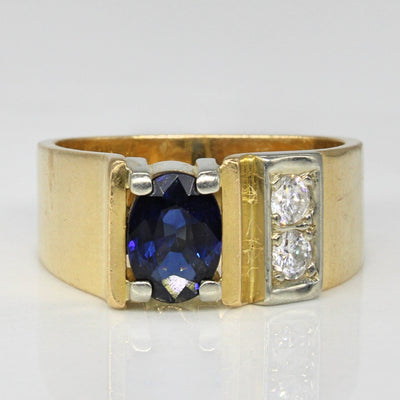 Sapphire & Diamond Three Stone Ring | 0.70ct, 0.15ctw | SZ 6.25 |