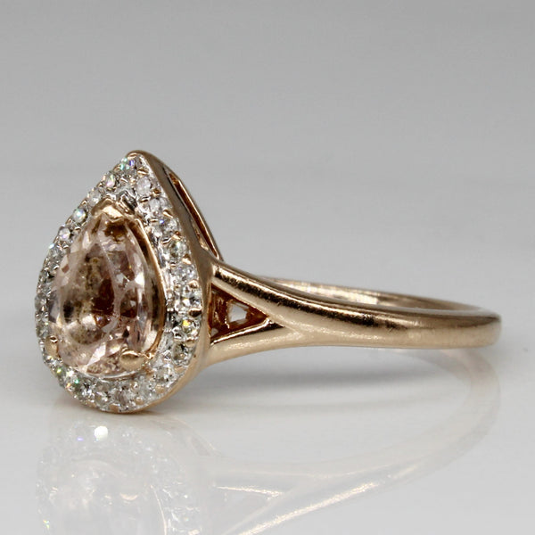 'Michael Hill' Morganite & Diamond Ring | 0.65ct, 0.10ctw | SZ 7.25 |