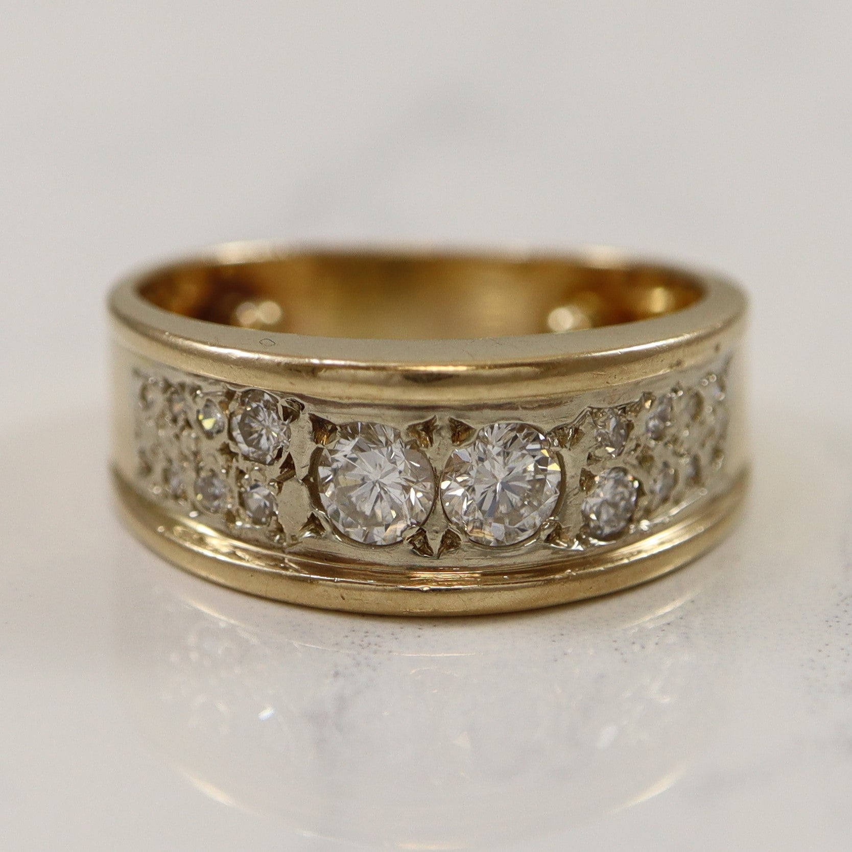 Diamond Inlay Tapered Band | 0.80ctw | SZ 6.75 |