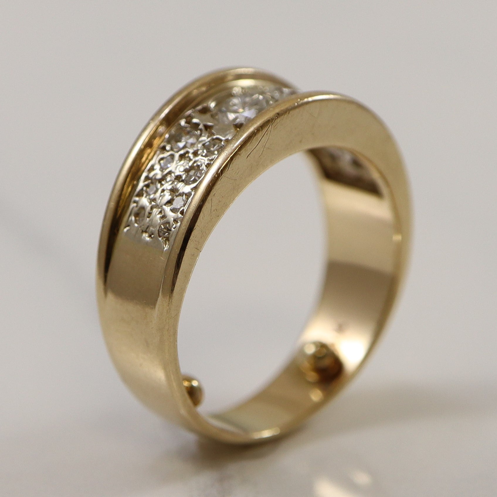 Diamond Inlay Tapered Band | 0.80ctw | SZ 6.75 |