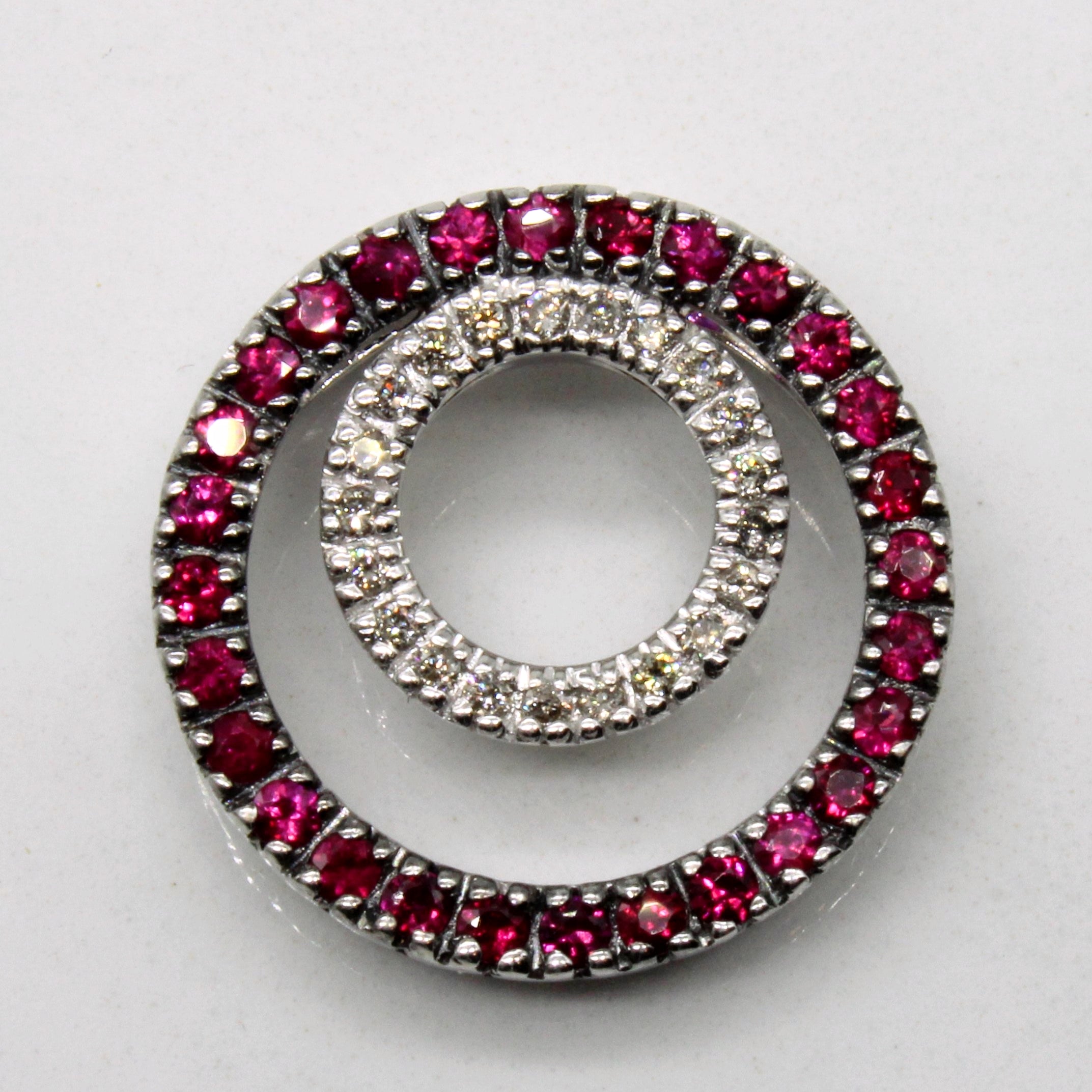 Synthetic Ruby & Diamond Pendant | 0.42ctw, 0.11ctw |