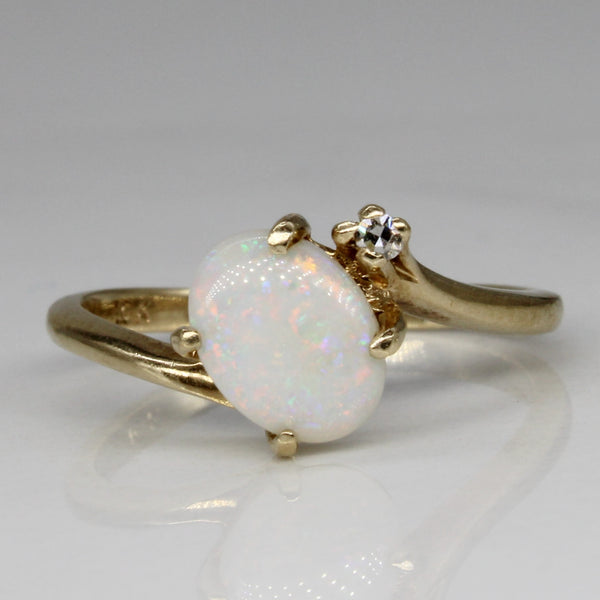 Opal & Diamond Bypass Ring | 0.55ct, 0.02ct | SZ 5.5 |