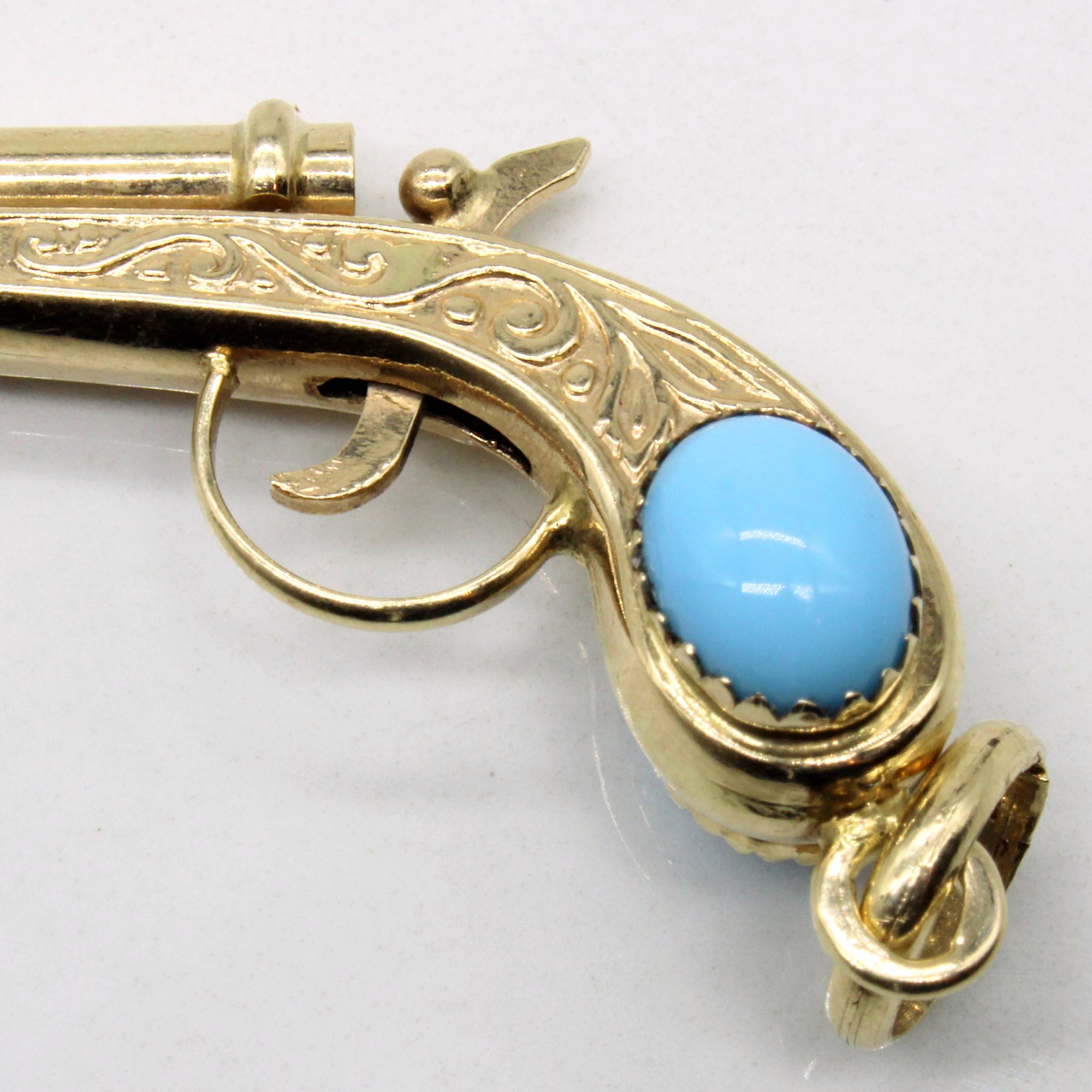 Blue Glass Gun Pendant | 3.00ctw |