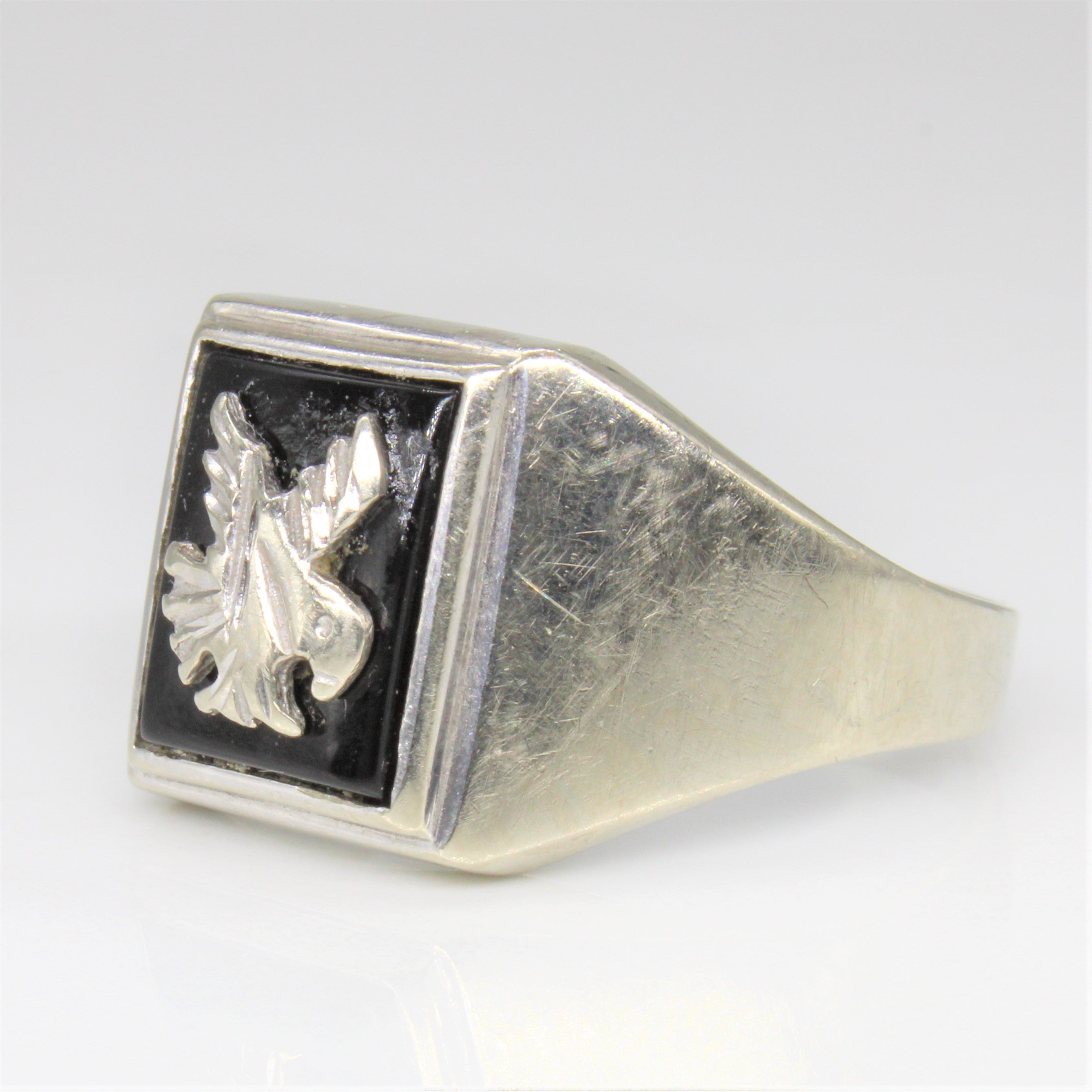 Black Onyx Eagle Ring | 1.00ct | SZ 12.75 |