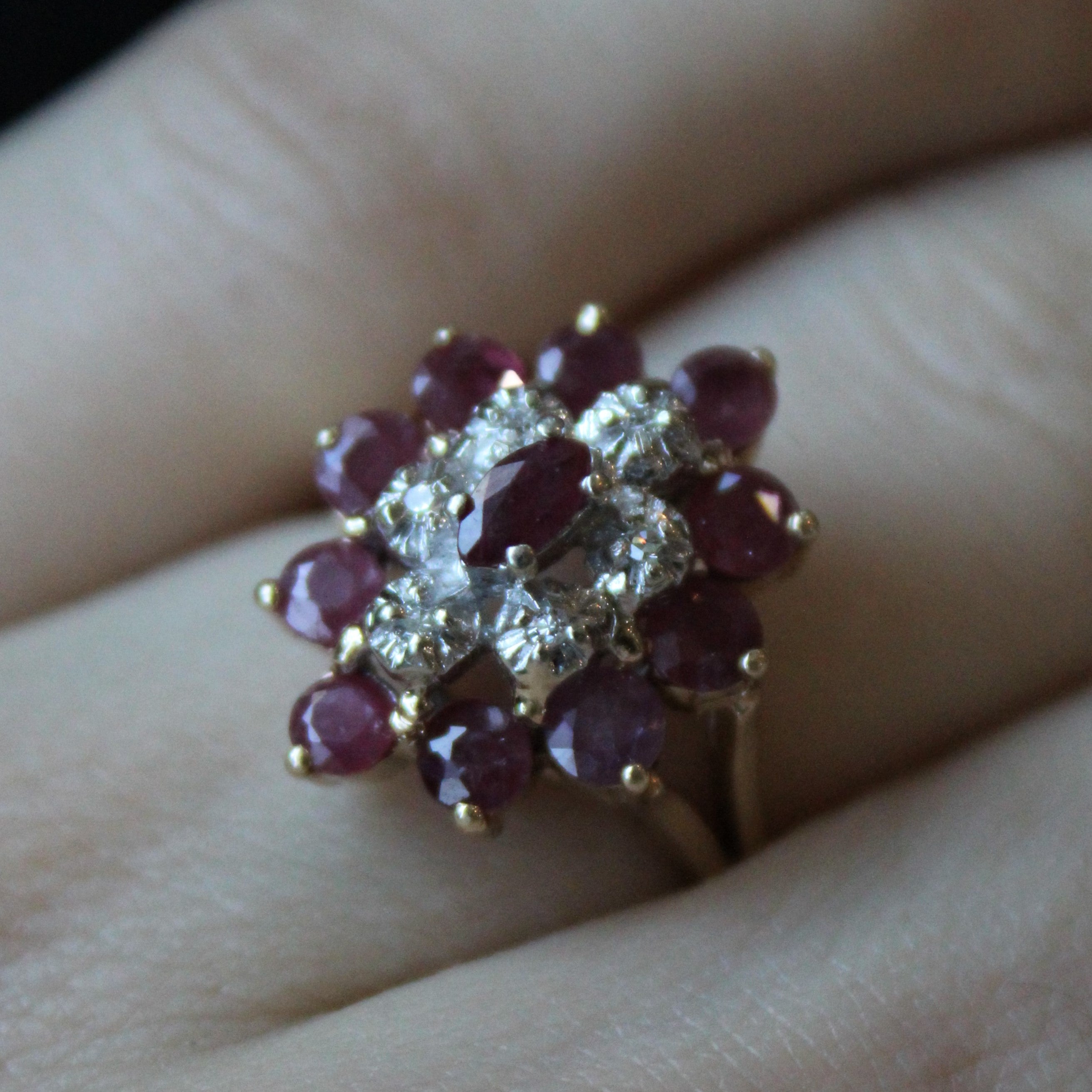 Ruby & Diamond High Set Cocktail Ring | 1.85ctw, 0.06ctw | SZ 7.75 |