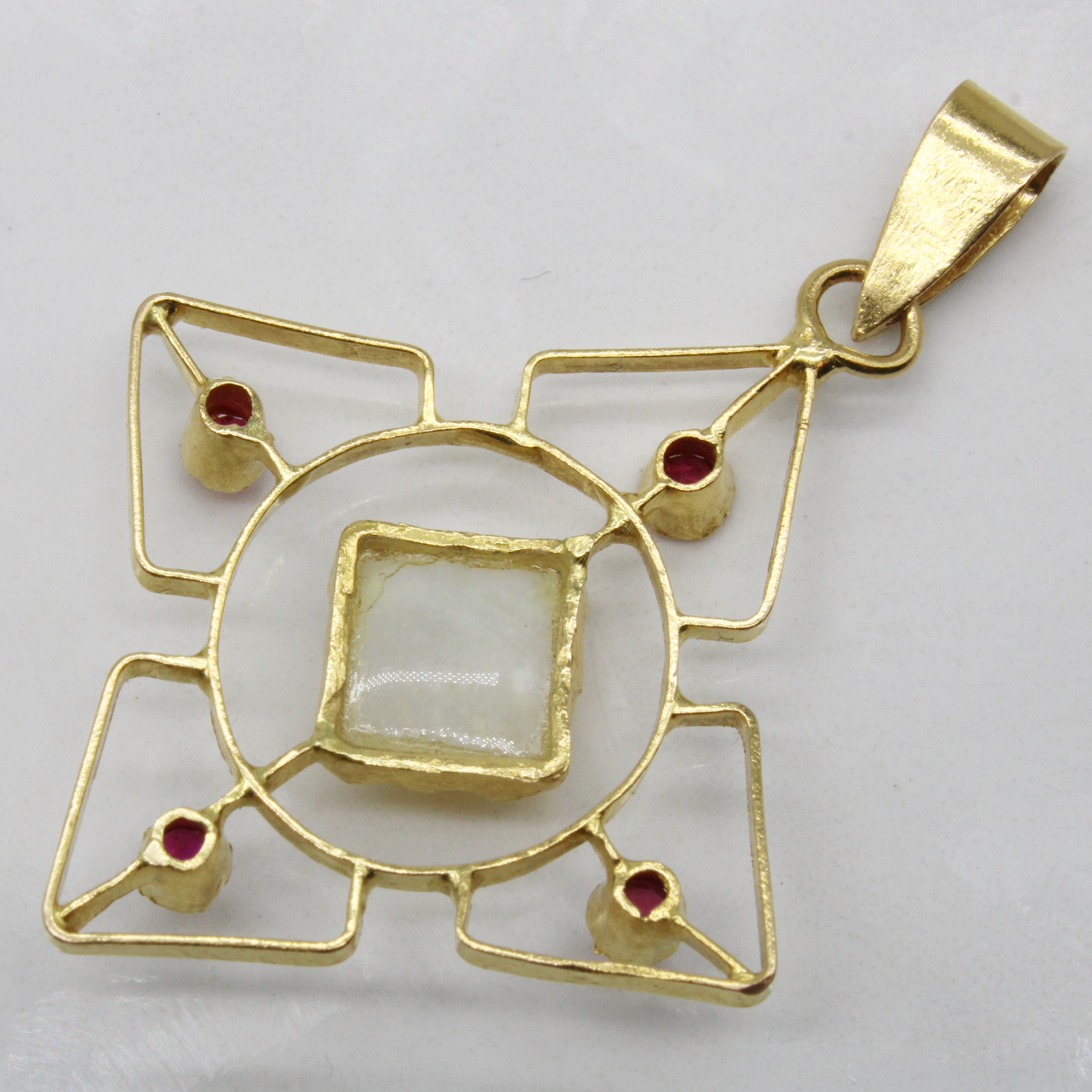 Opal & Synthetic Ruby Pendant | 2.60ct, 0.35ctw |