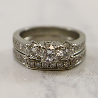 Three Stone Diamond Wedding Set | 1.44ctw | SZ 5.5 |