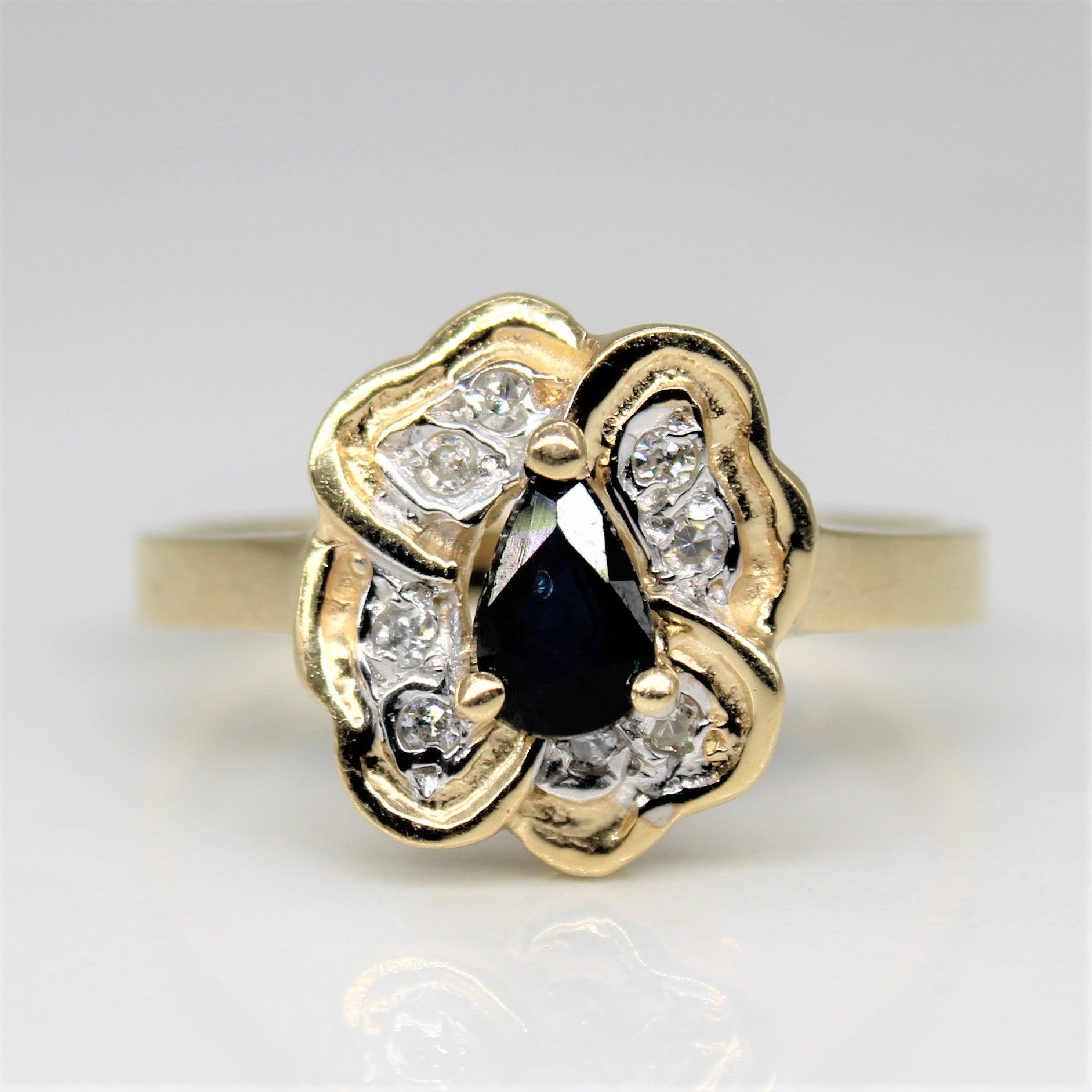 Sapphire & Diamond Clover Ring | 0.35ct, 0.04ctw | SZ 6.25 |