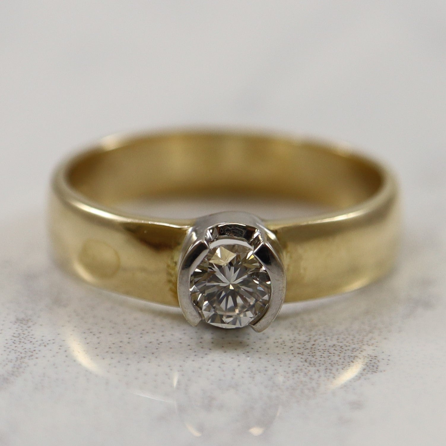 Semi Bezel Set Solitaire Diamond Ring | 0.32ctw | SZ 6 |