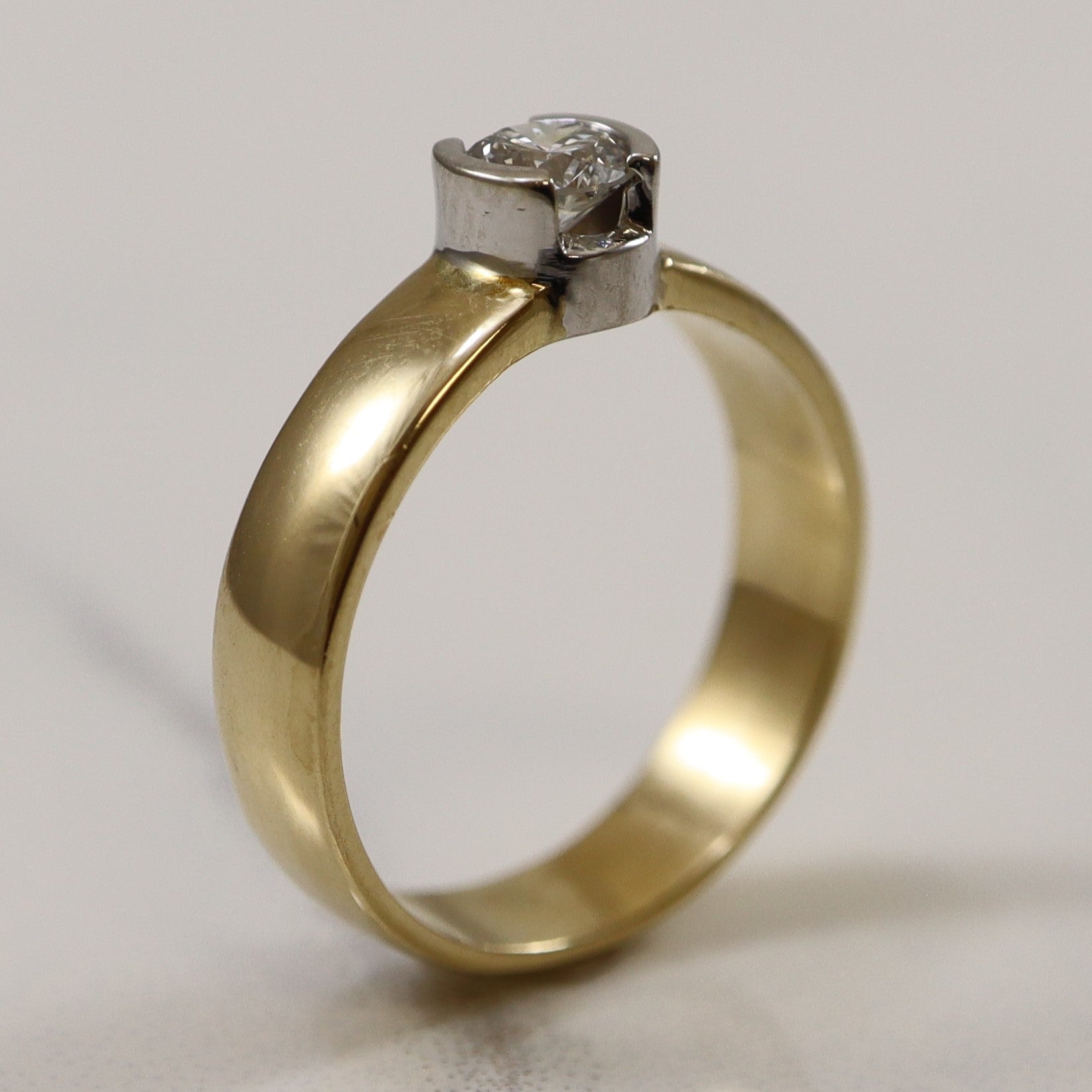 Semi Bezel Set Solitaire Diamond Ring | 0.32ctw | SZ 6 |