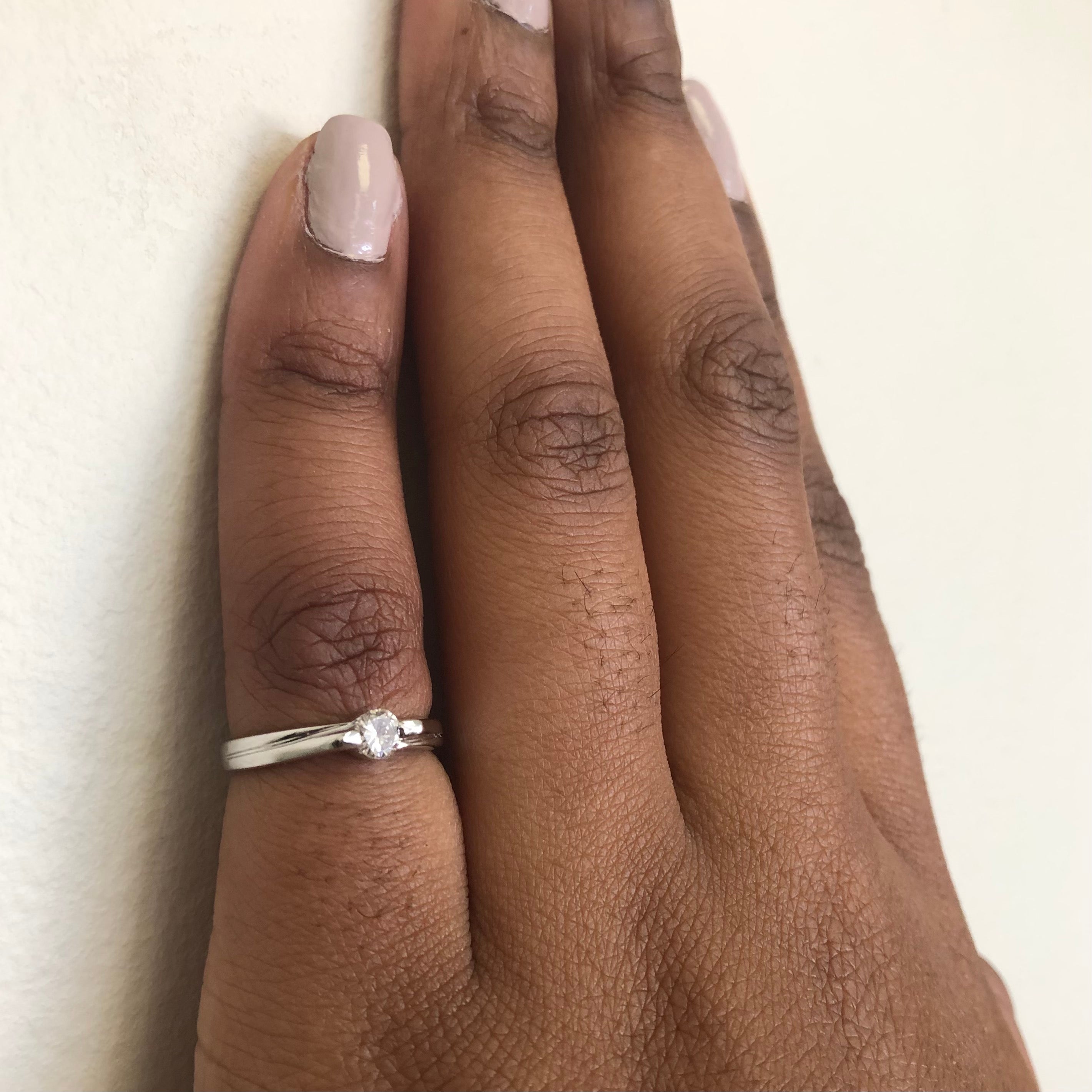 Low Profile Solitaire Diamond Ring | 0.18ct | SZ 4.75 |