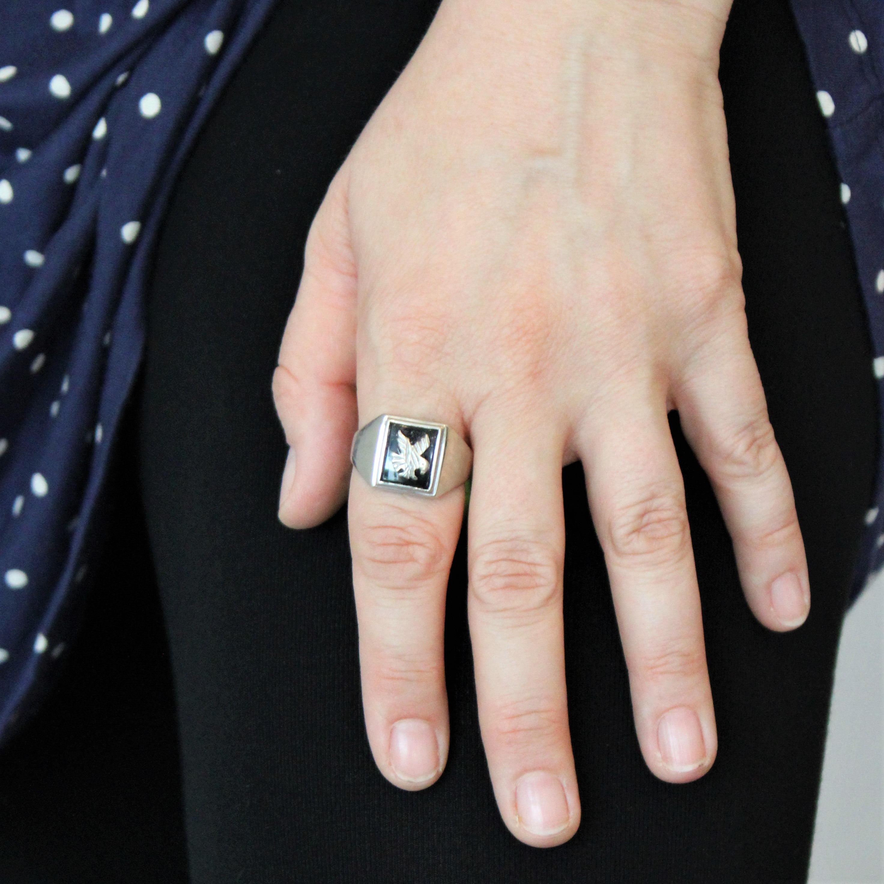 Black Onyx Eagle Ring | 1.00ct | SZ 12.75 |
