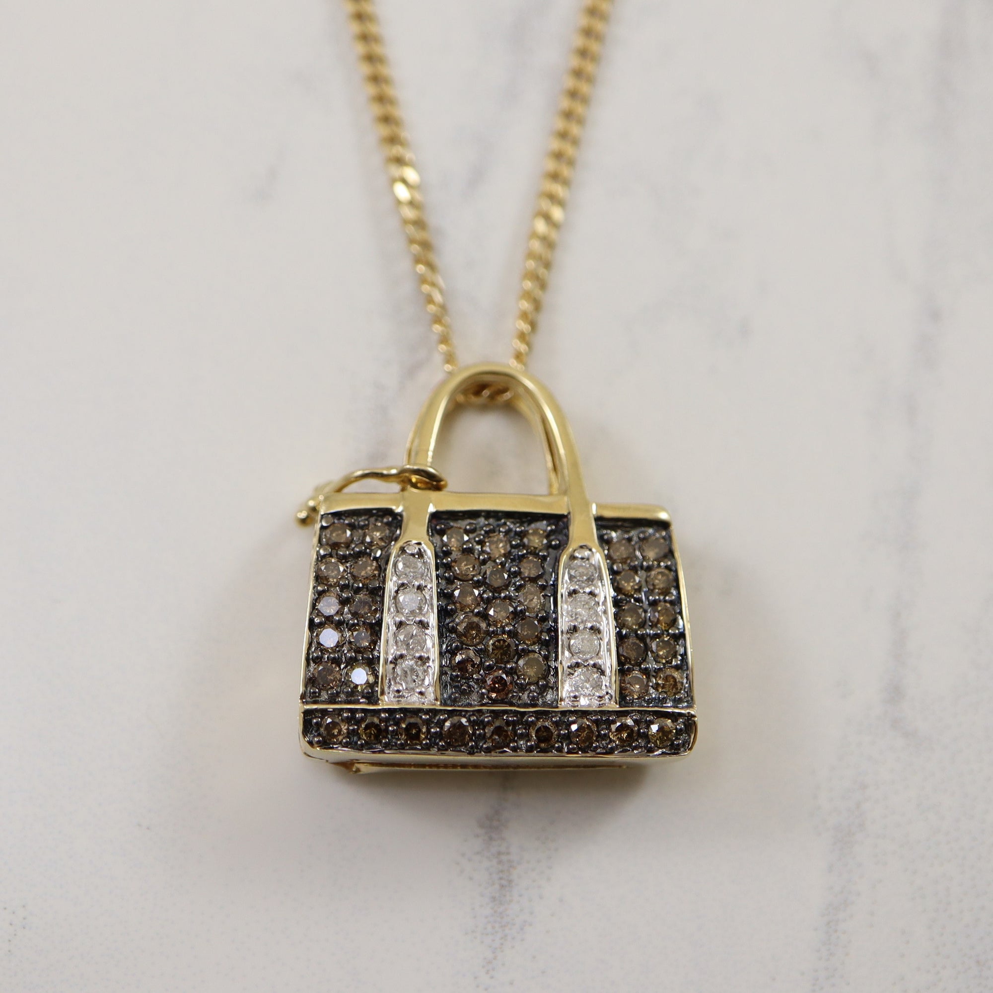 Diamond Handbag Locket Necklace | 0.85ctw | 20