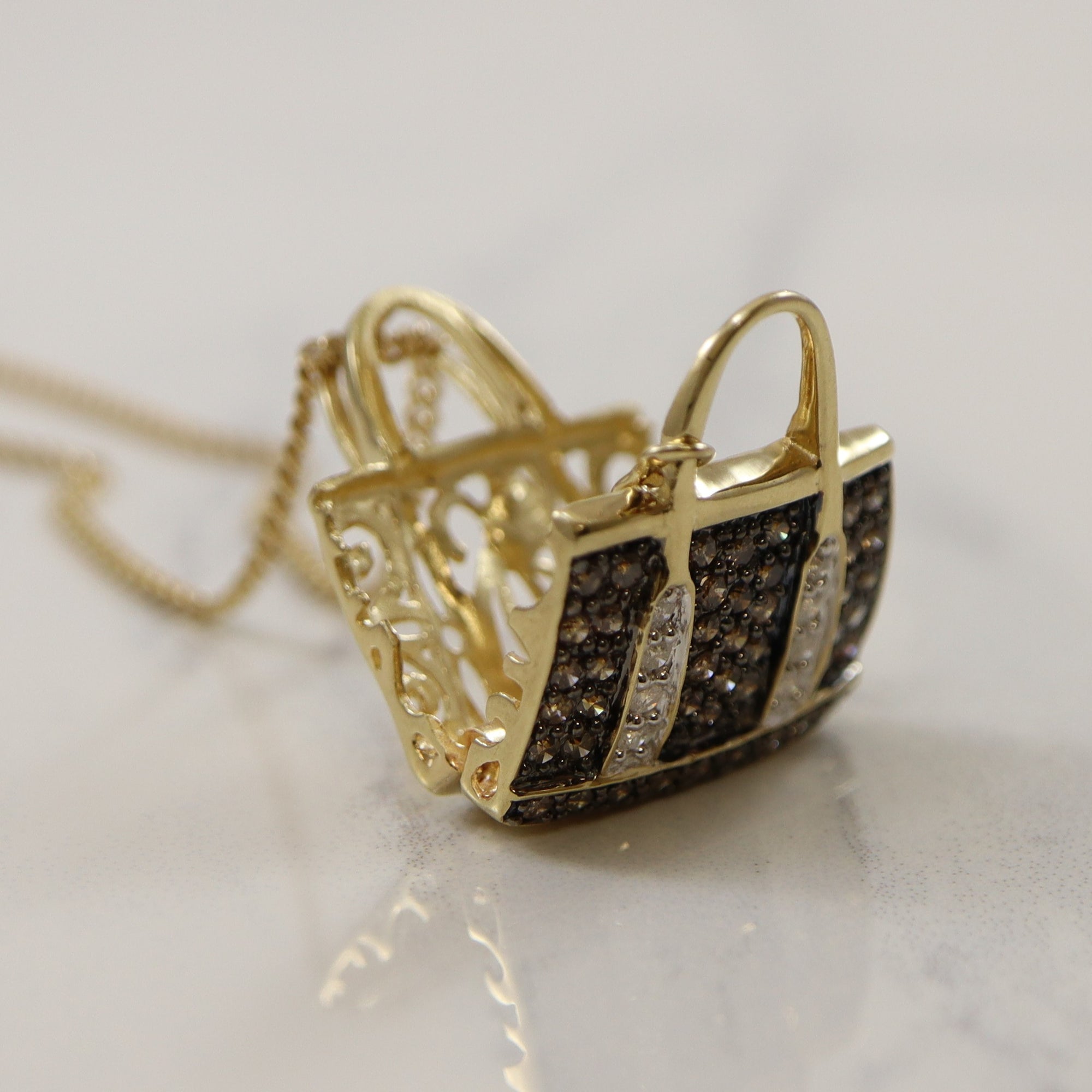 Diamond Handbag Locket Necklace | 0.85ctw | 20