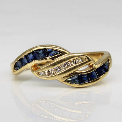 Sapphire & Diamond Bypass Band | 0.48ctw, 0.08ctw | SZ 5.75 |