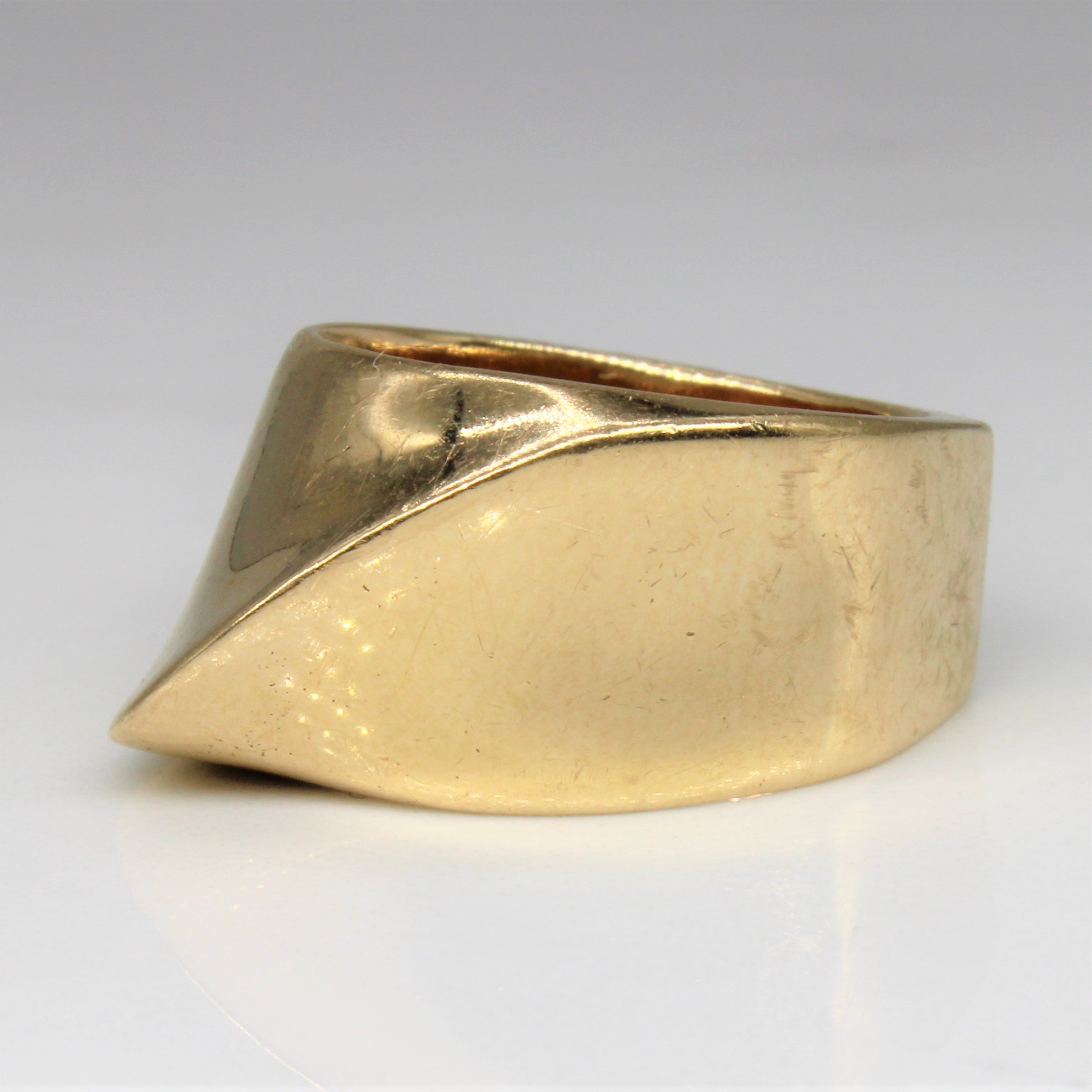 Yellow Gold Bypass Wave Ring | SZ 5 |