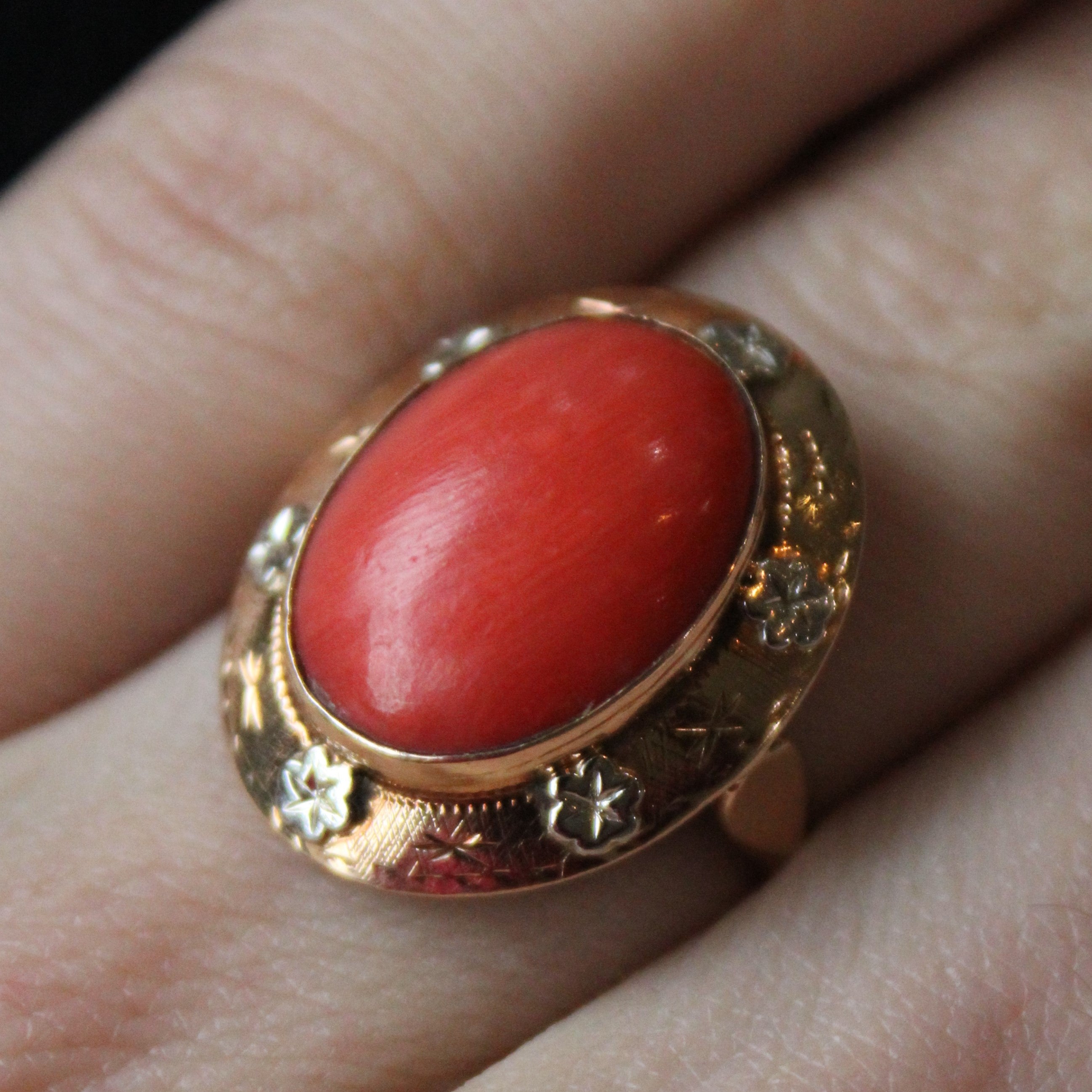 Coral Cocktail Ring | 5.00ct | SZ 8 |