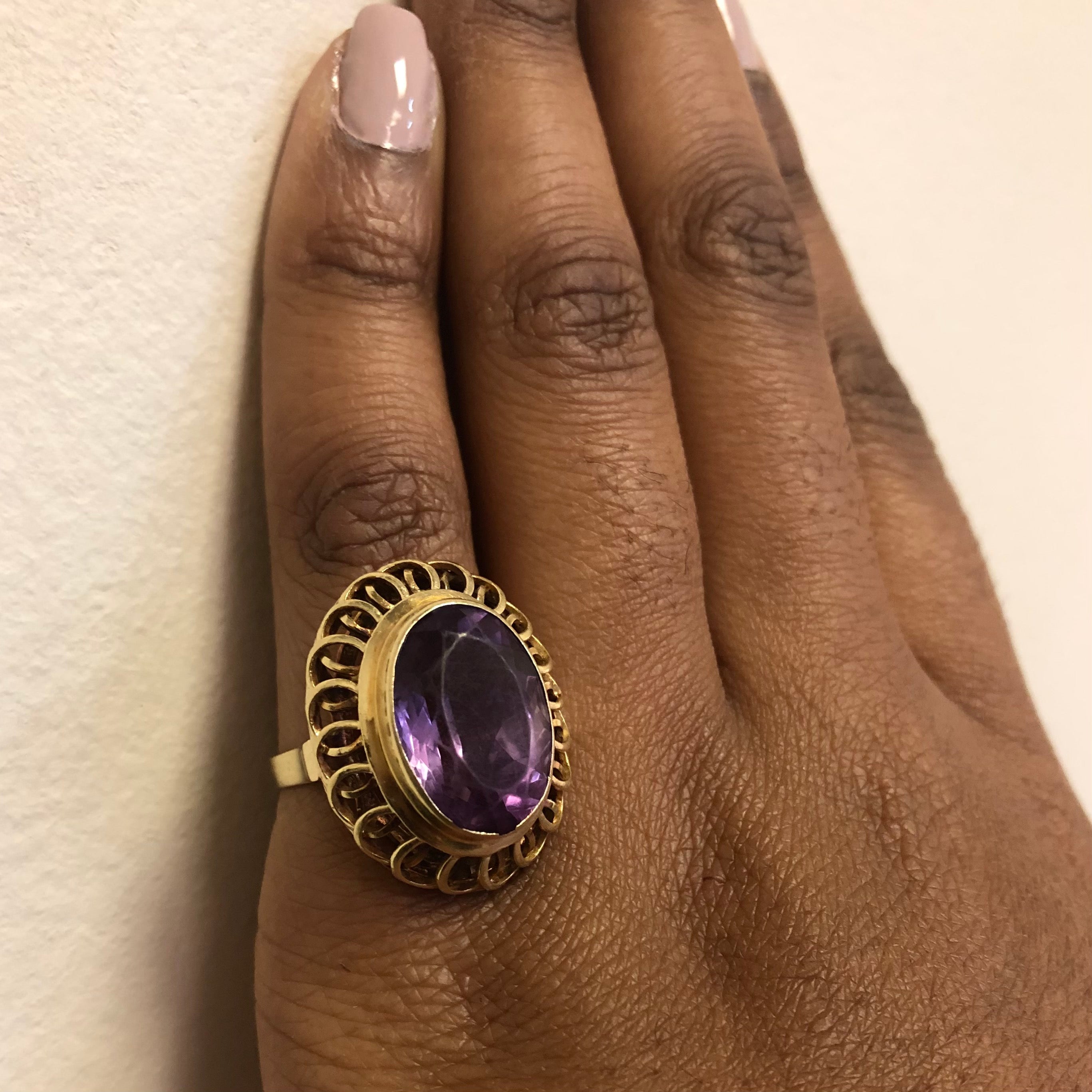 Spiral Halo Amethyst Cocktail Ring | 9.50ct | SZ 7.25 |