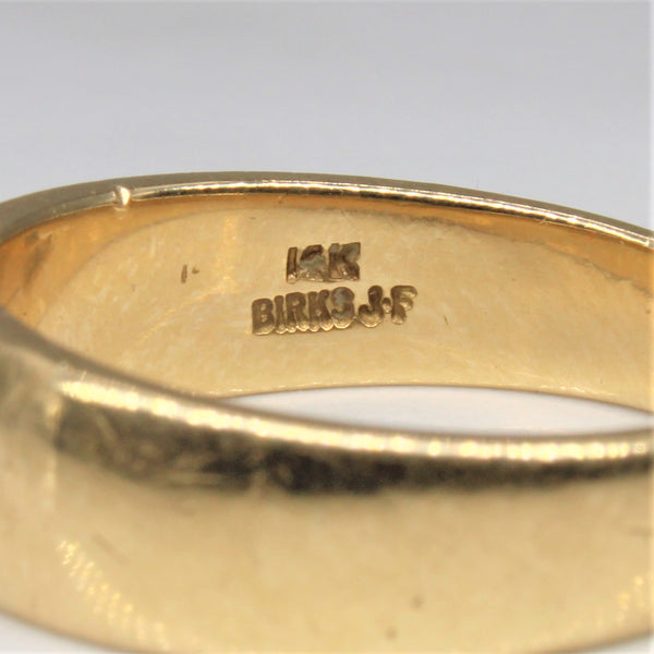 'Birks' Yellow Gold Tapered Band | SZ 10 |
