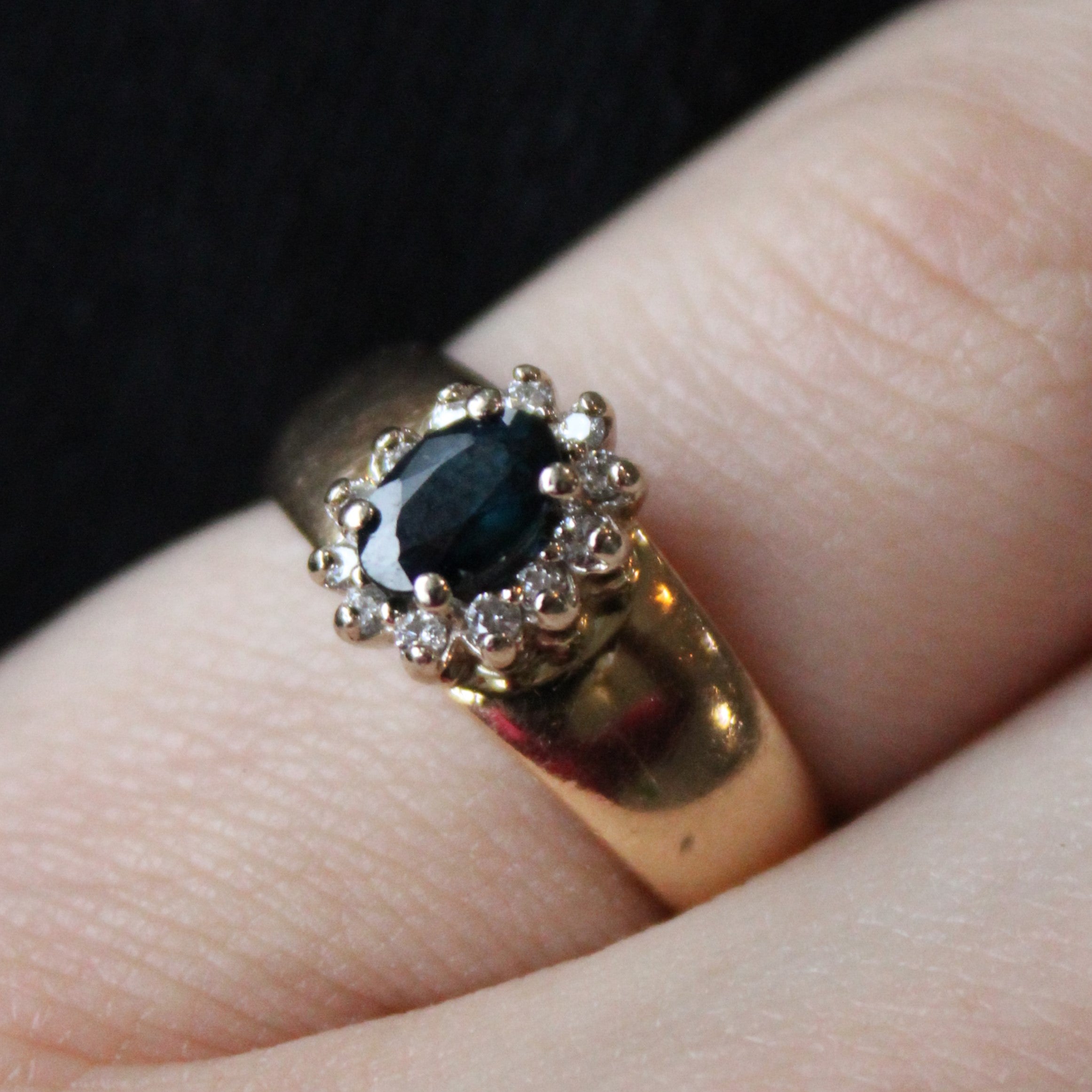 Sapphire & Diamond Cluster Set Ring | 0.50ct, 0.12ctw | SZ 6 |