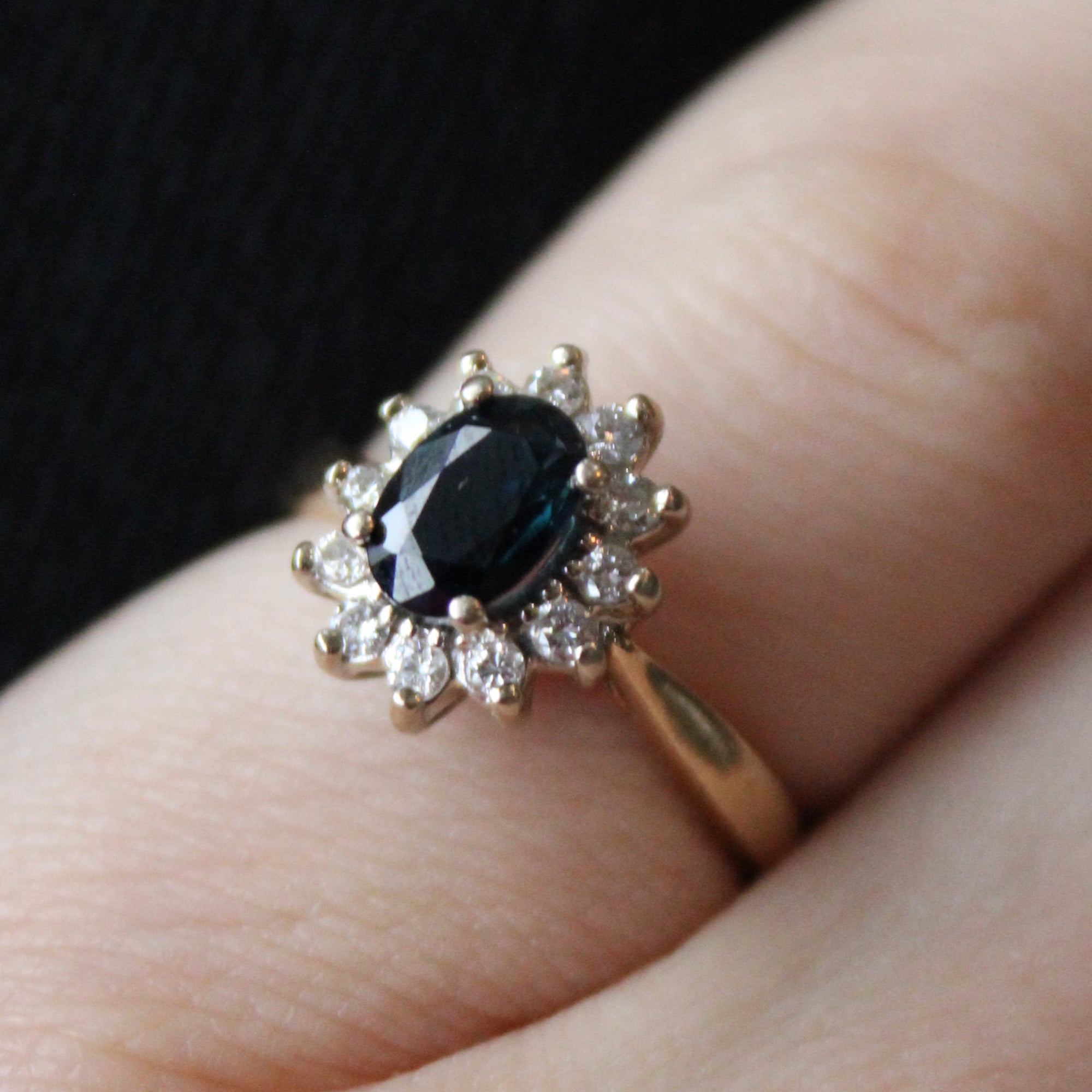 Sapphire & Diamond Cluster Set Ring | 0.75ct, 0.24ctw | SZ 5.5 |