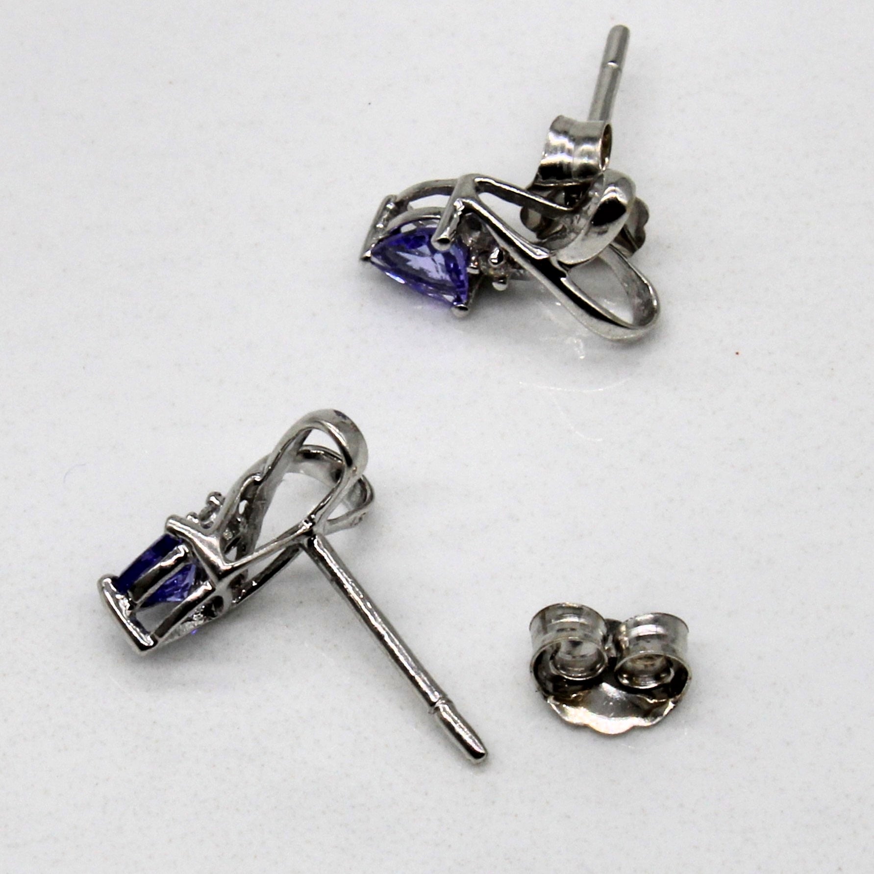 Tanzanite & Diamond Stud Earrings | 0.22ctw, 0.02ctw |