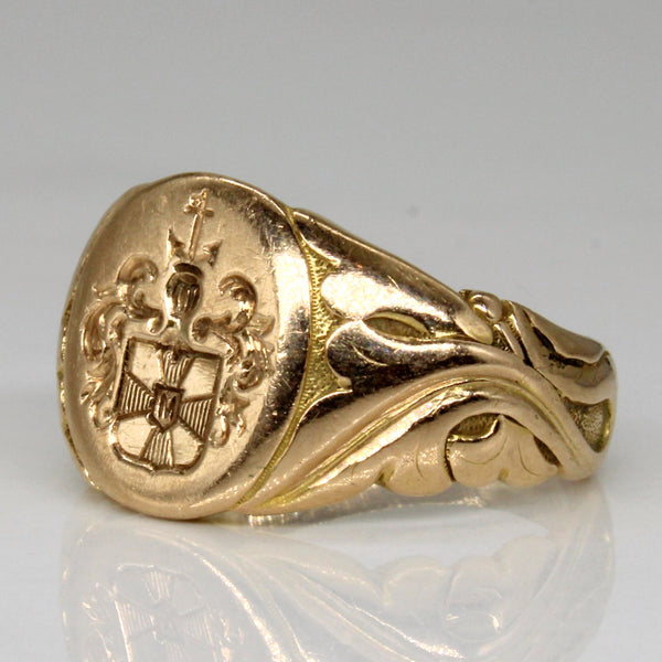 14k Yellow Gold Family Crest Ring | SZ 4.5 |