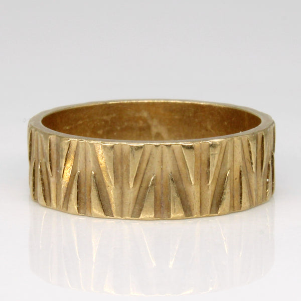 1976 9k Yellow Gold Carved Band | SZ 7.25 |