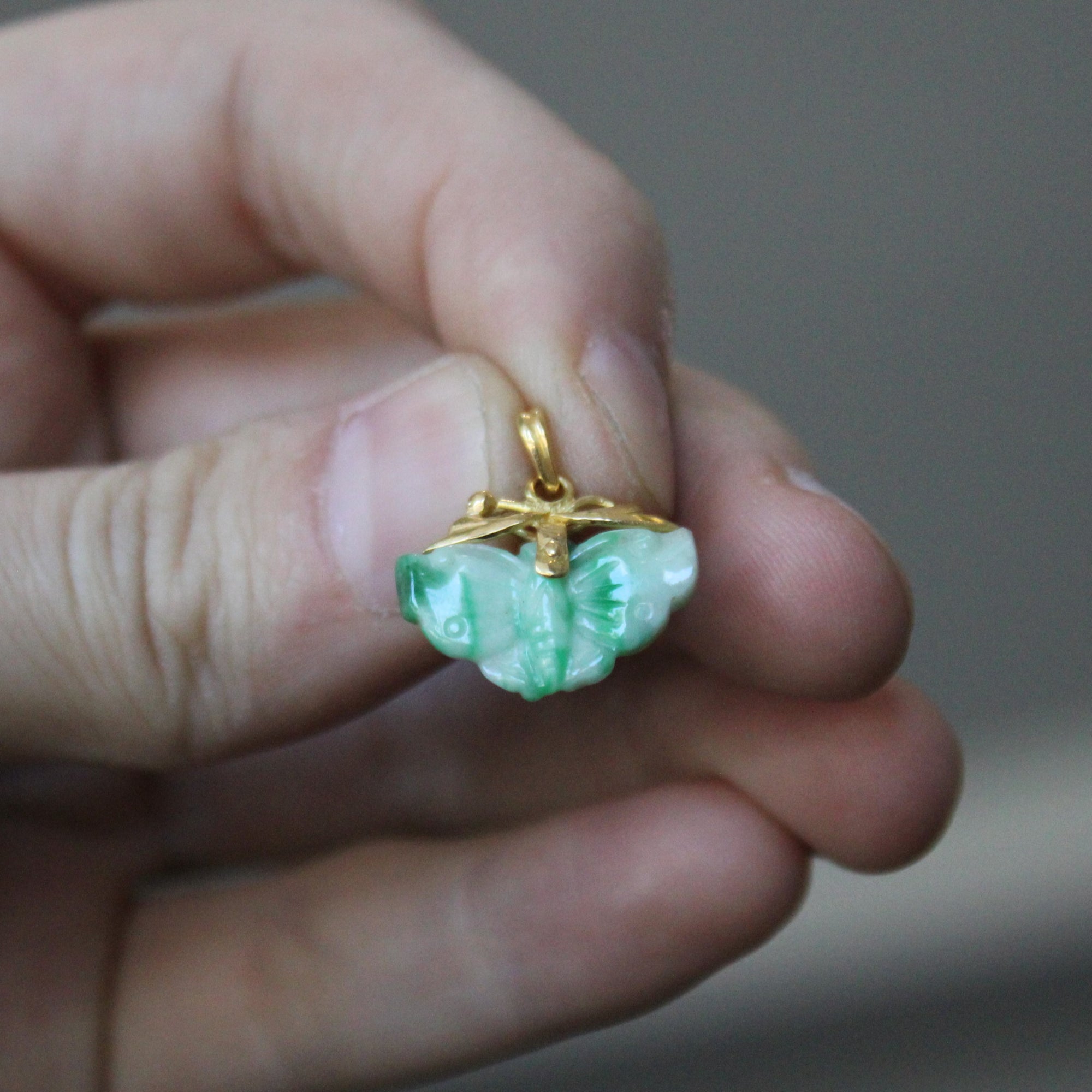 Carved Jadeite Butterfly Pendant | 4.20ct |
