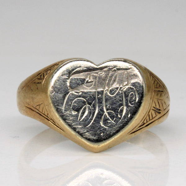 10k Yellow Gold Initial 'E.H.R.' Signet Ring | SZ 6 |